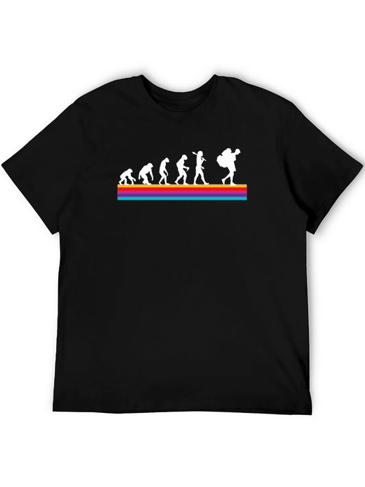 Evolution of Backpacker Tee - Colorful Graphic T-Shirt