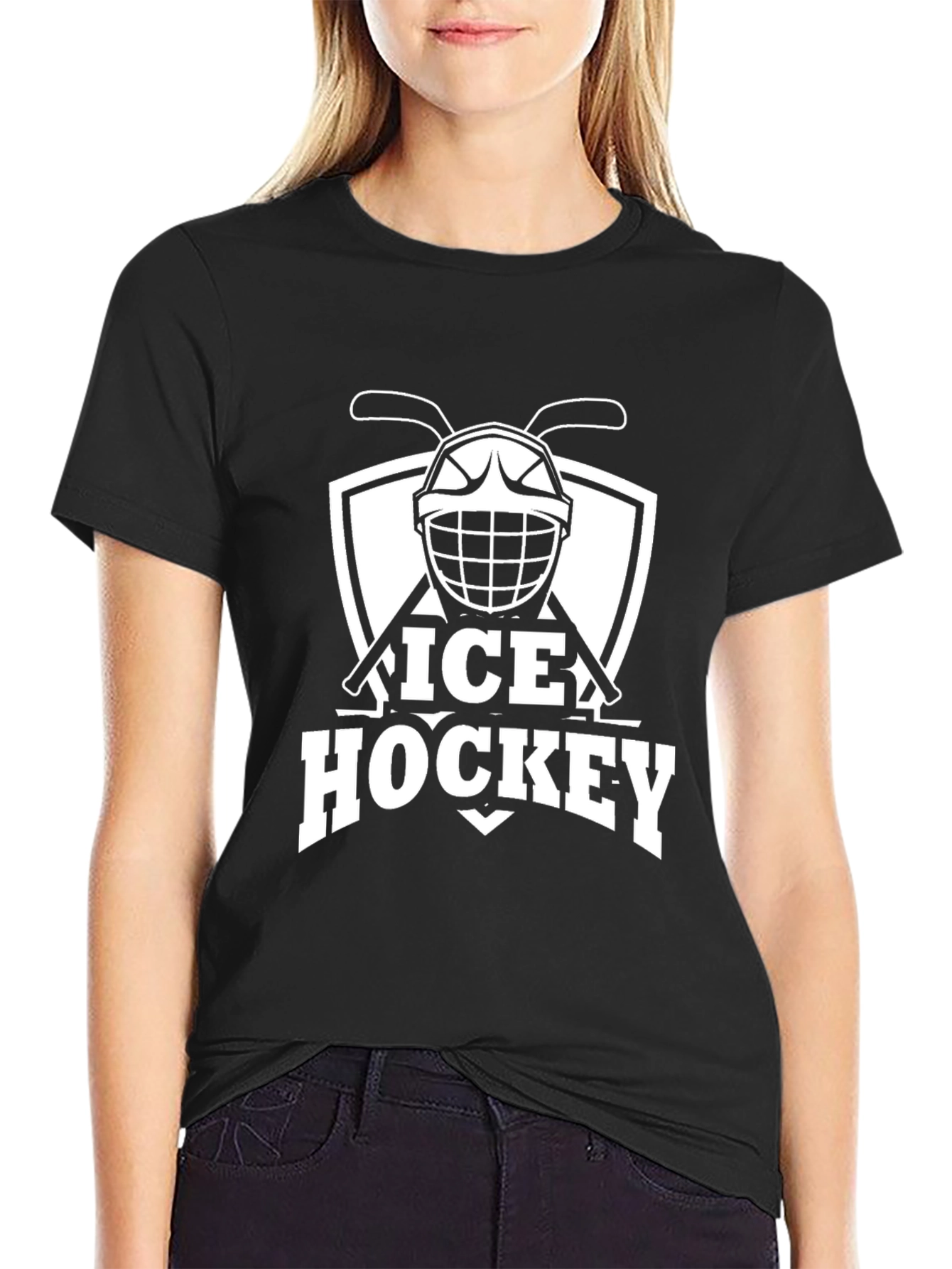 Ice Hockey Graphic Tee - Black T-Shirt