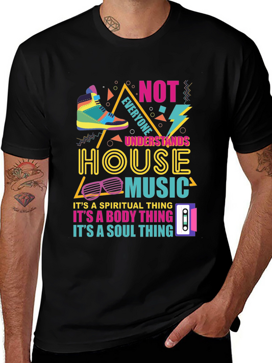 House Music Graphic Tee - Retro 90s Style