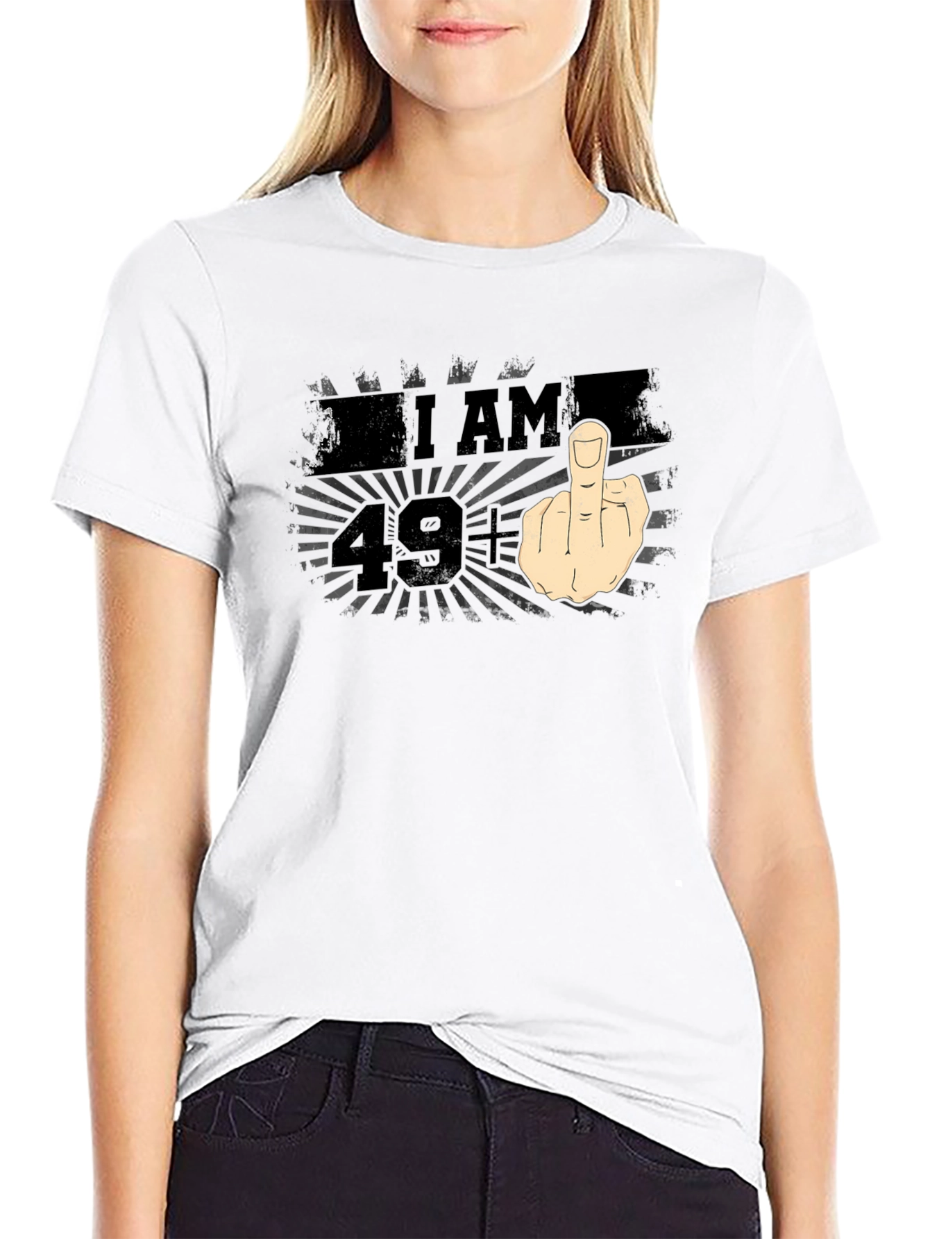 I AM 49+ Middle Finger Graphic T-Shirt