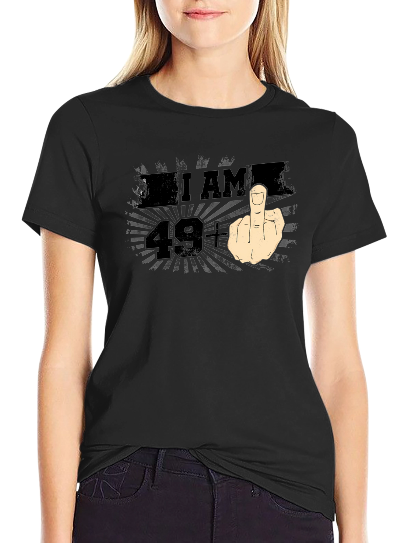 I AM 49+ Middle Finger Graphic T-Shirt
