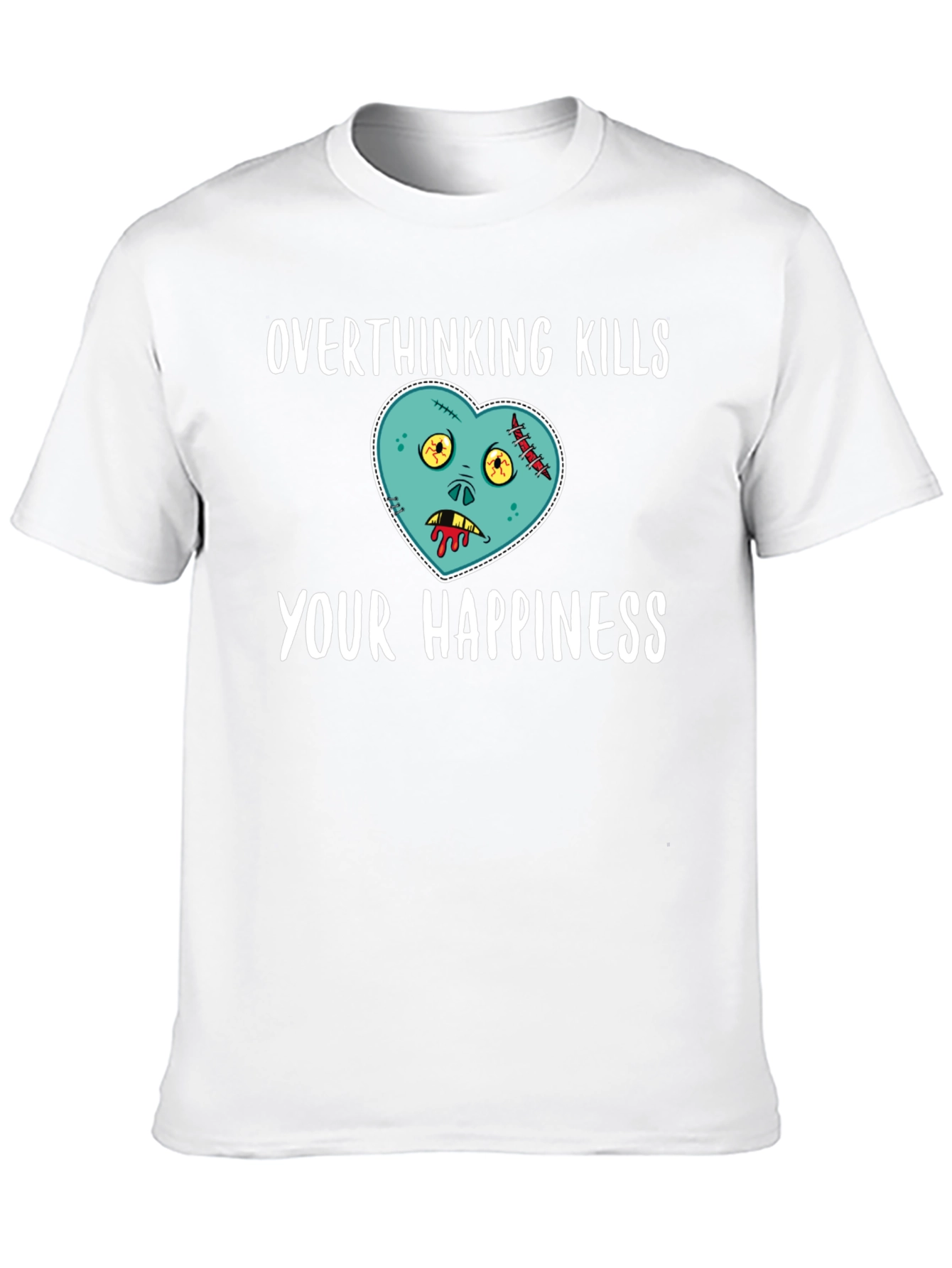 Overthinking Kills Happiness Black T-Shirt