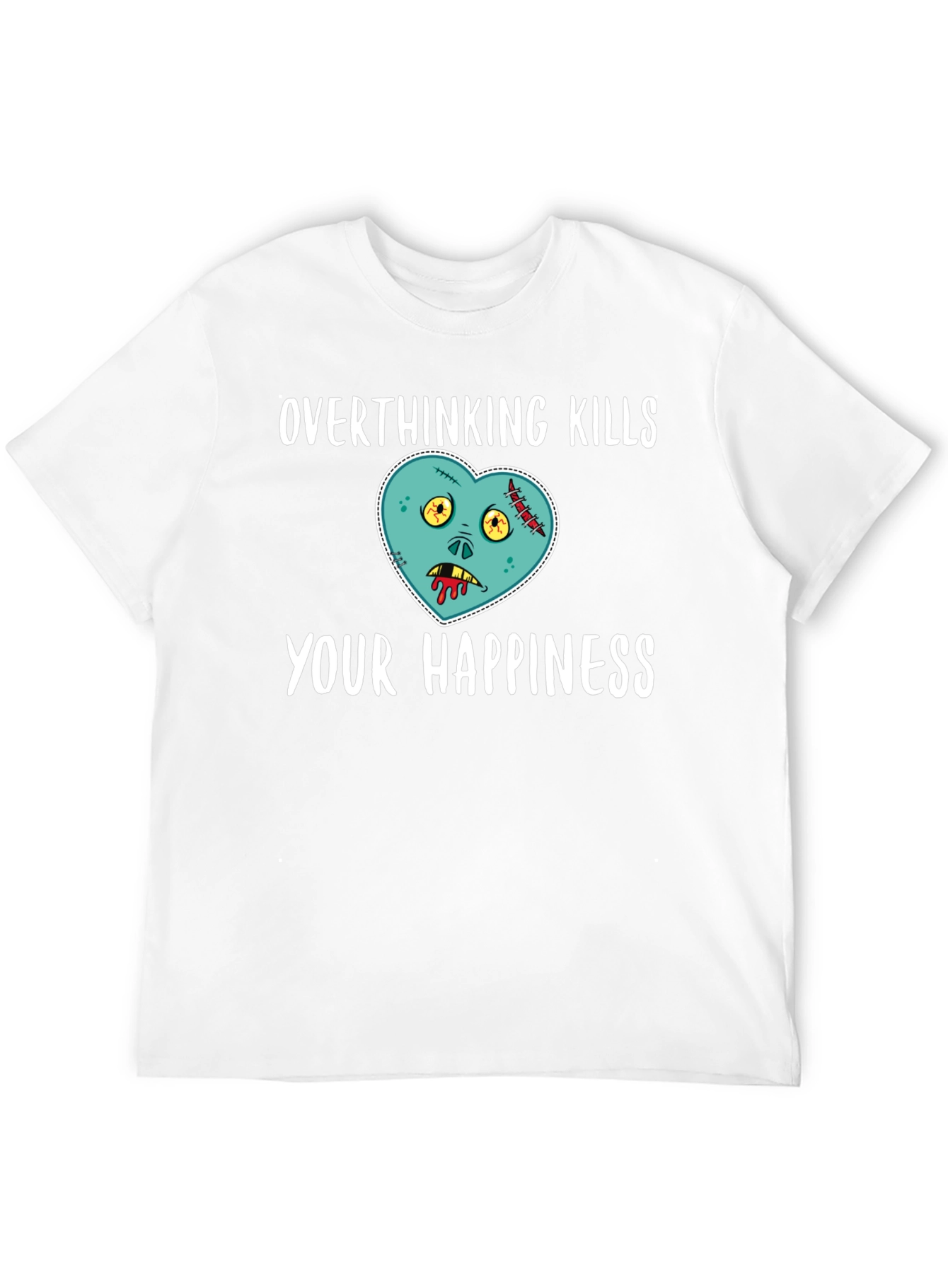 Overthinking Kills Happiness Black T-Shirt