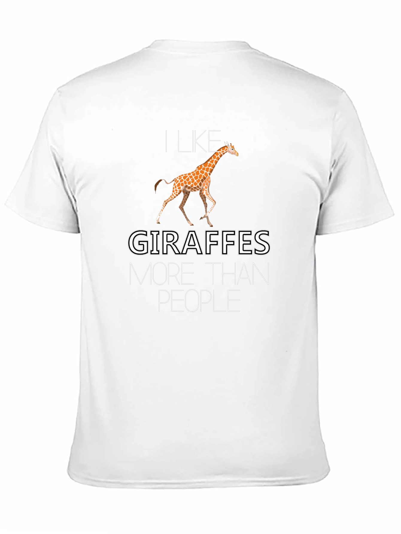 I Like Giraffes More Than People Black T-Shirt
