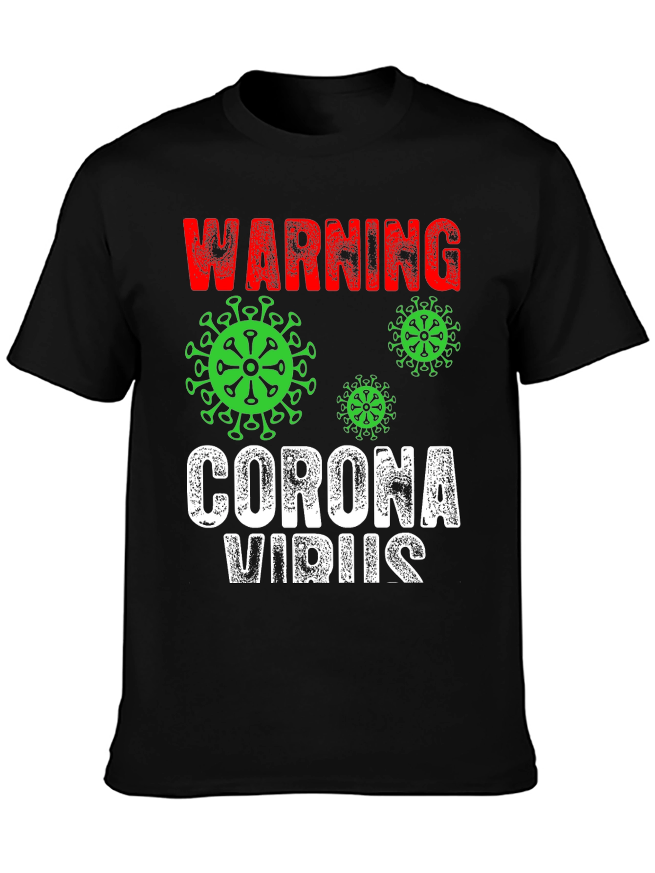 Warning Coronavirus T-Shirt Black Novelty Tee