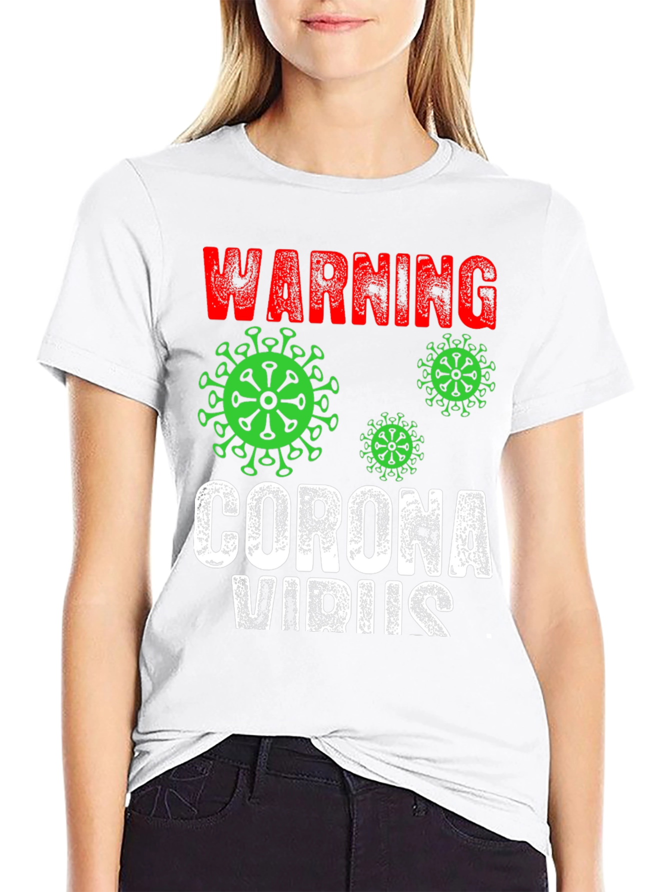 Warning Coronavirus T-Shirt Black Novelty Tee