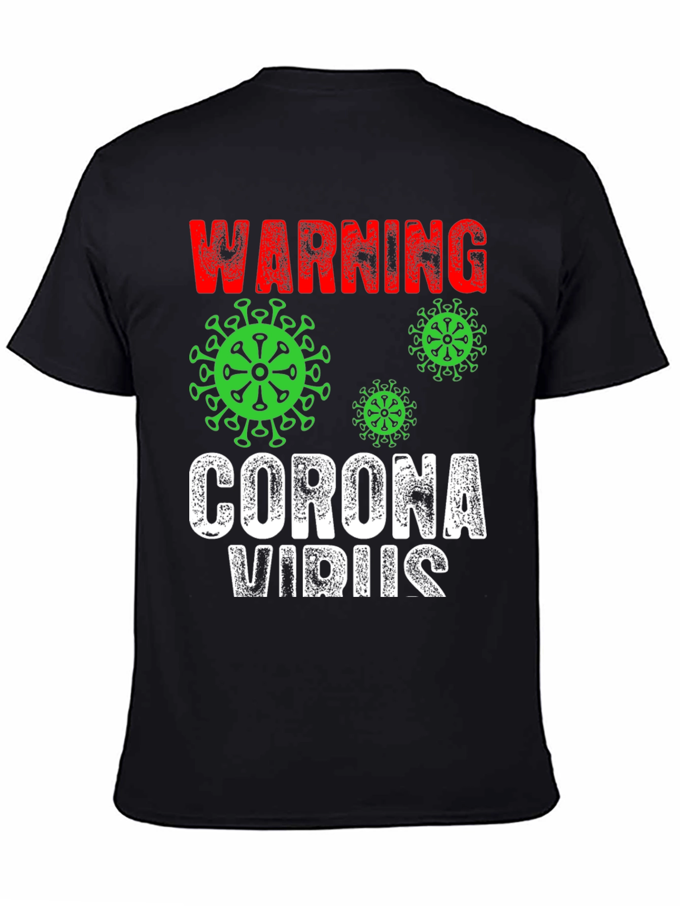 Warning Coronavirus T-Shirt Black Novelty Tee
