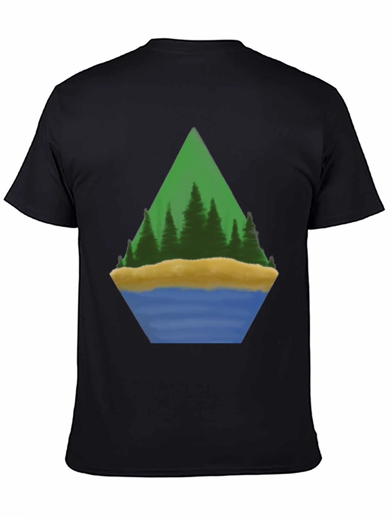 Nature Scene Graphic Tee - Black Cotton Blend