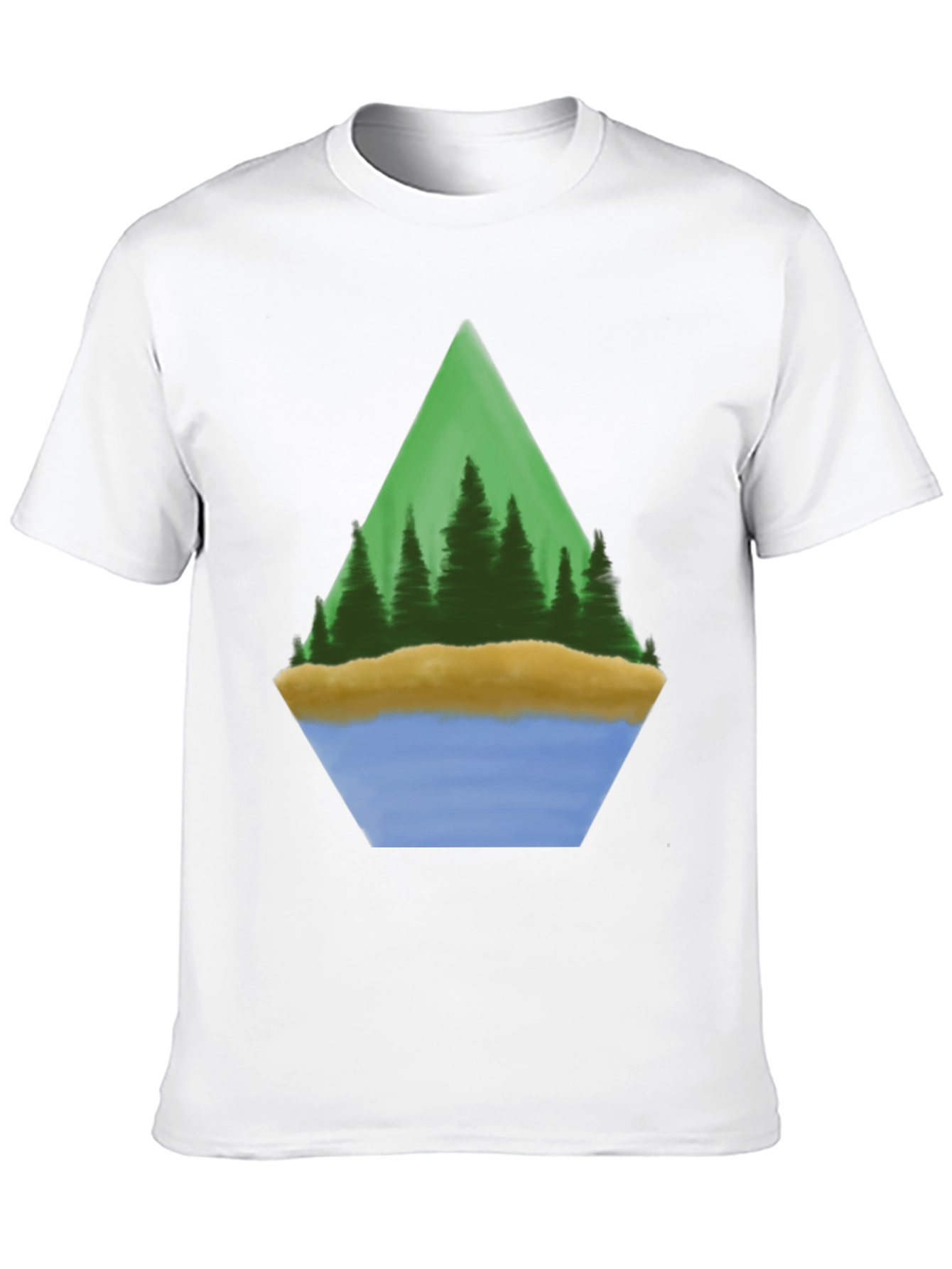 Nature Scene Graphic Tee - Black Cotton Blend