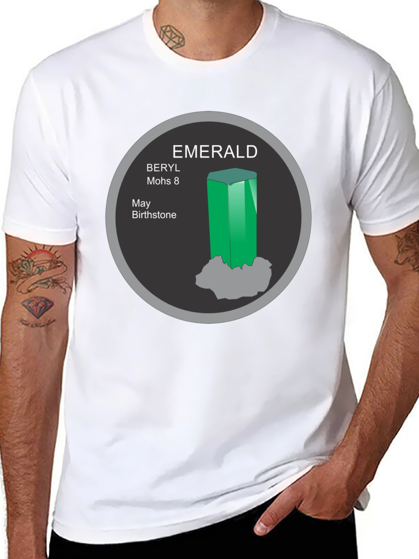 Emerald Birthstone Graphic Tee - Beryl Gemstone T-Shirt