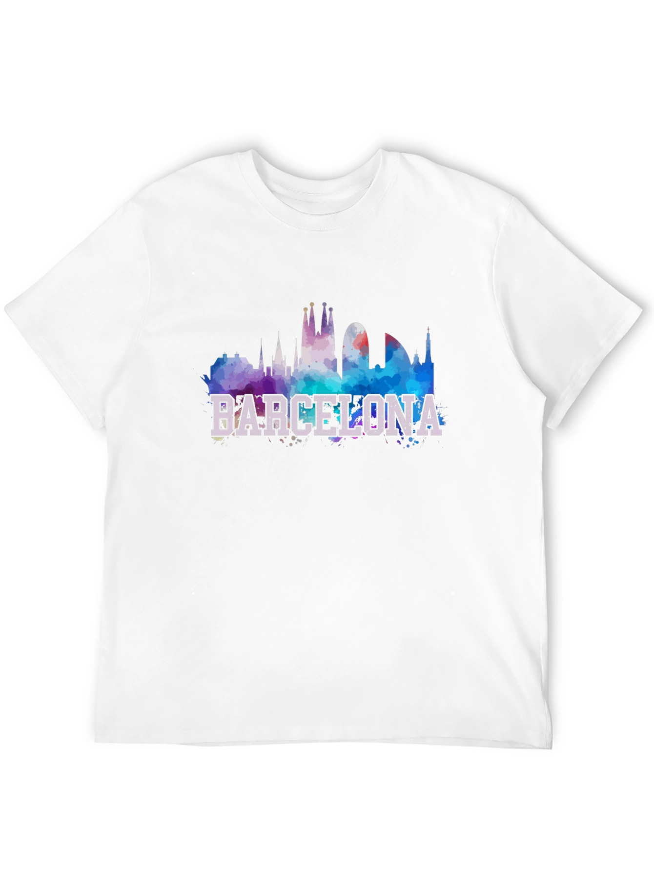 Barcelona Skyline Graphic Black T-Shirt