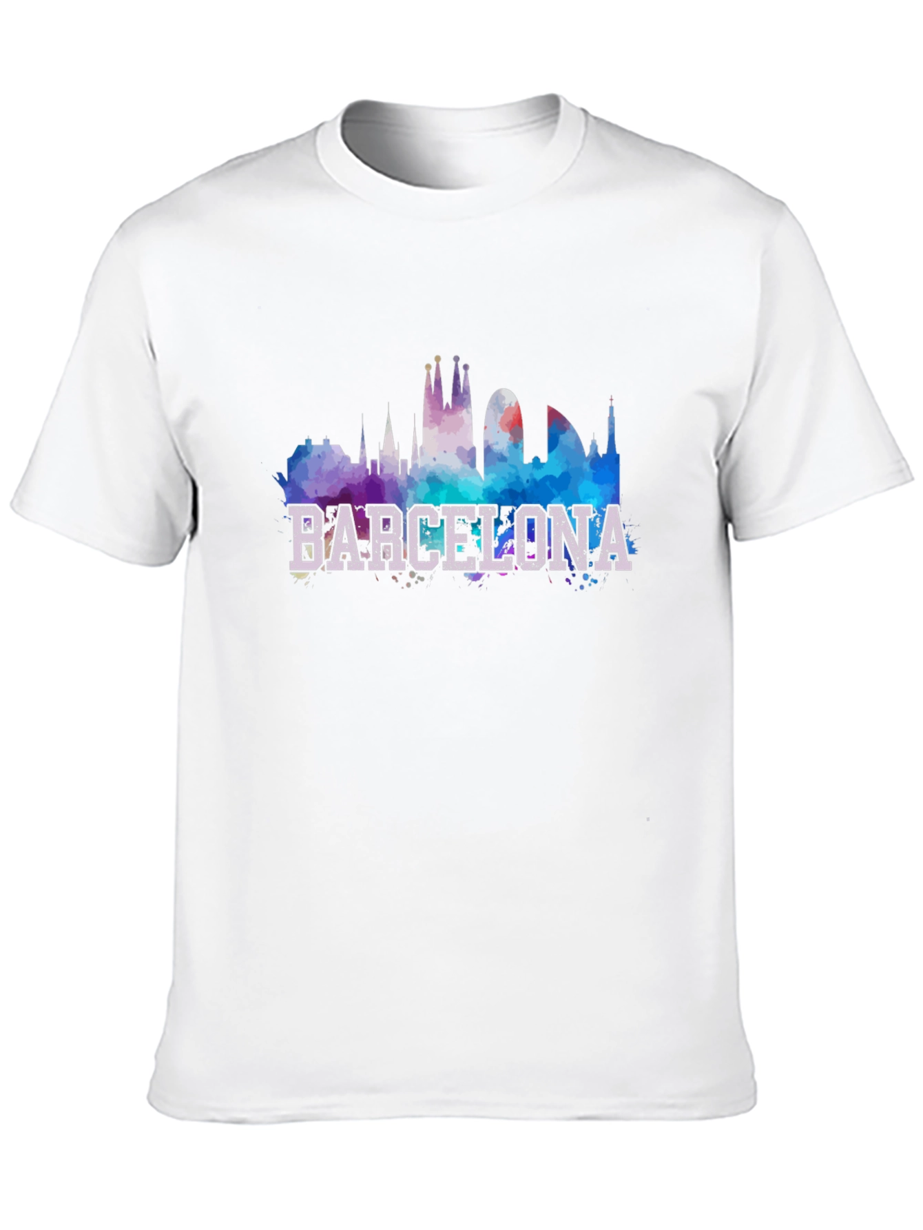 Barcelona Skyline Graphic Black T-Shirt