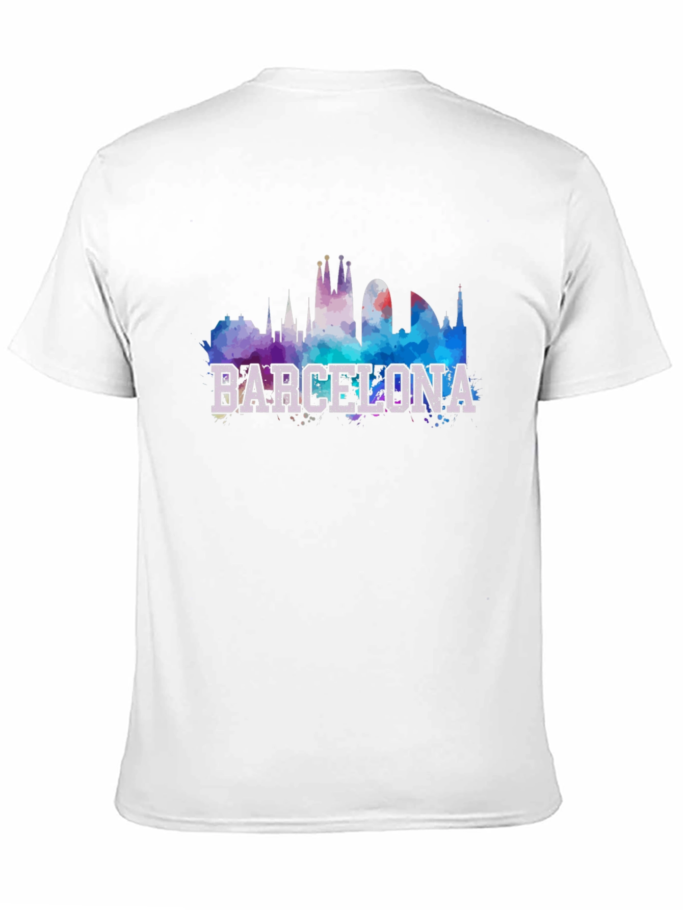 Barcelona Skyline Graphic Black T-Shirt