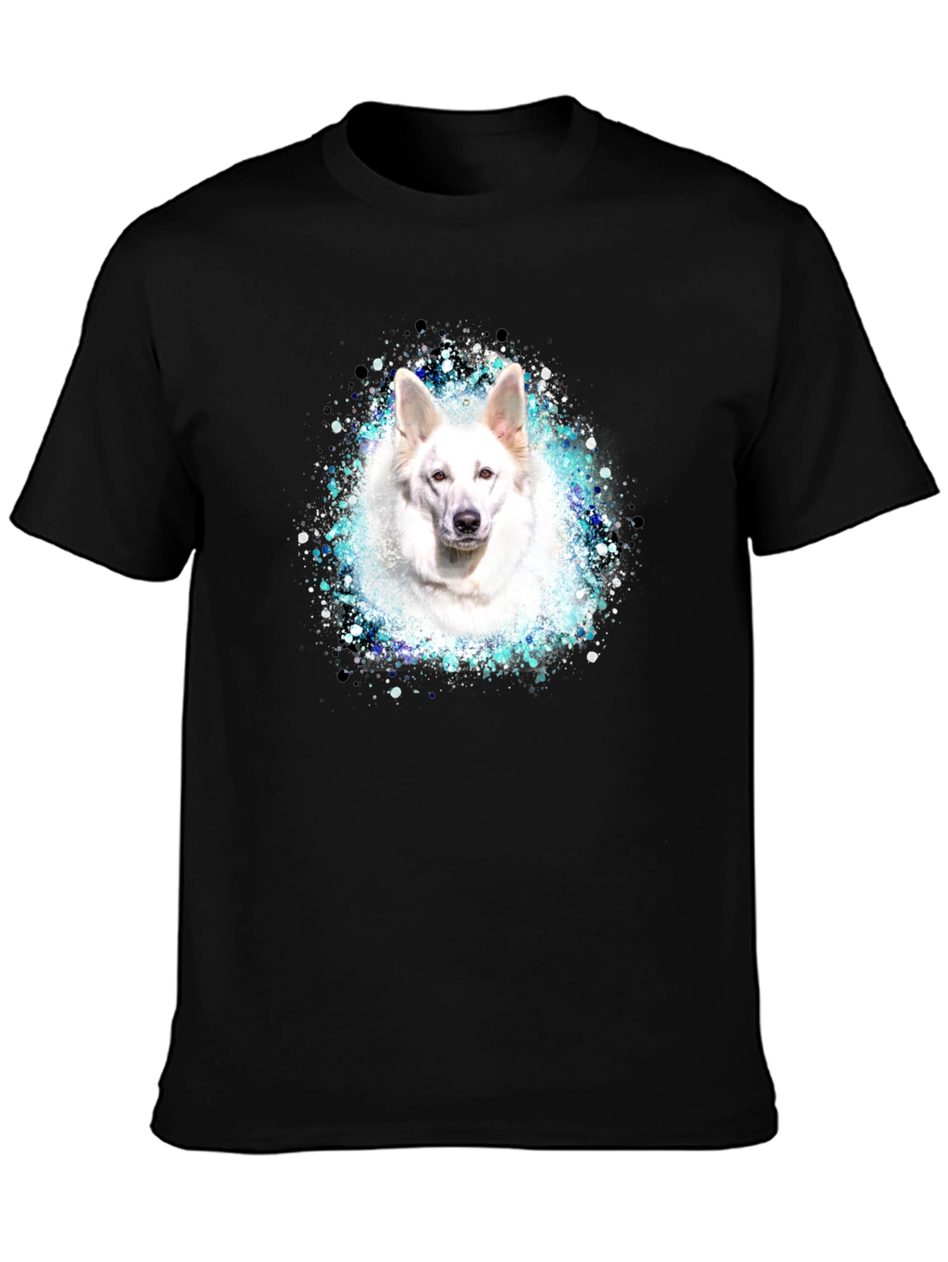 White Dog Graphic Tee - Stylish Unisex Black T-Shirt