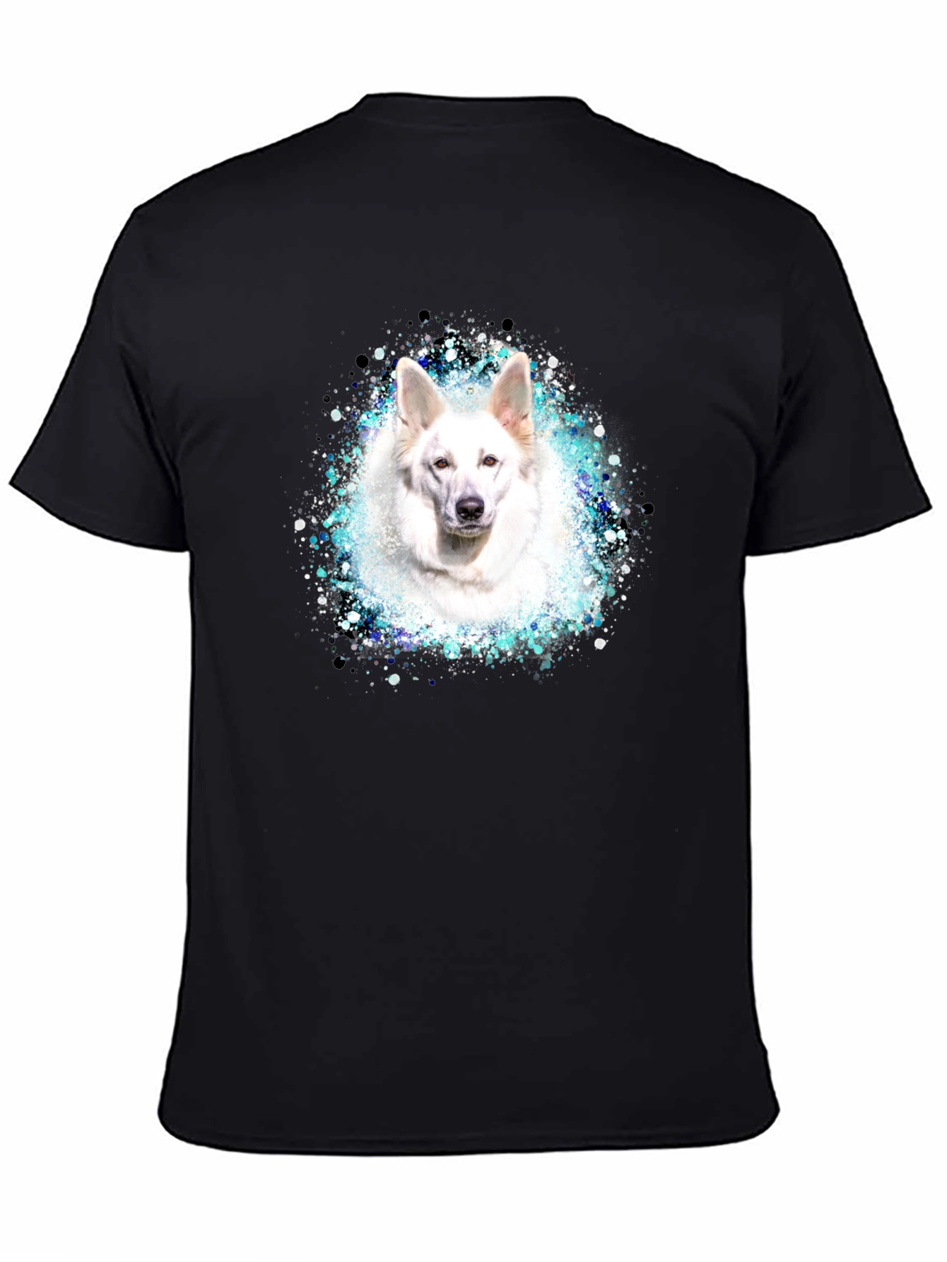 White Dog Graphic Tee - Stylish Unisex Black T-Shirt