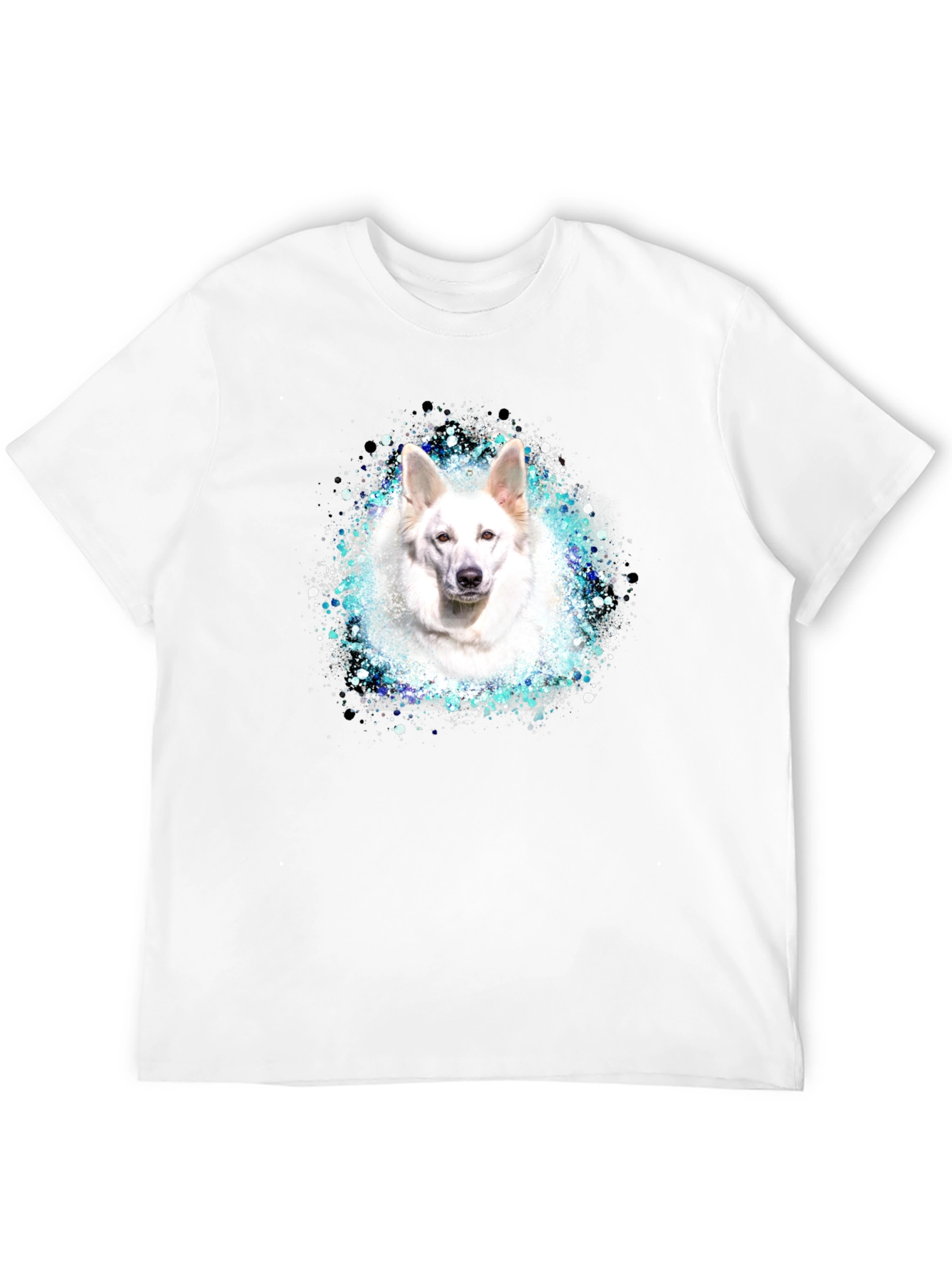 White Dog Graphic Tee - Stylish Unisex Black T-Shirt