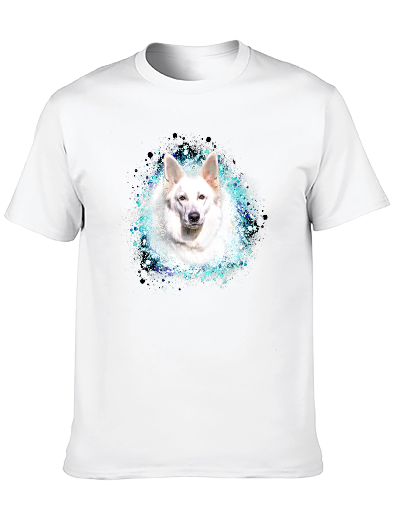 White Dog Graphic Tee - Stylish Unisex Black T-Shirt