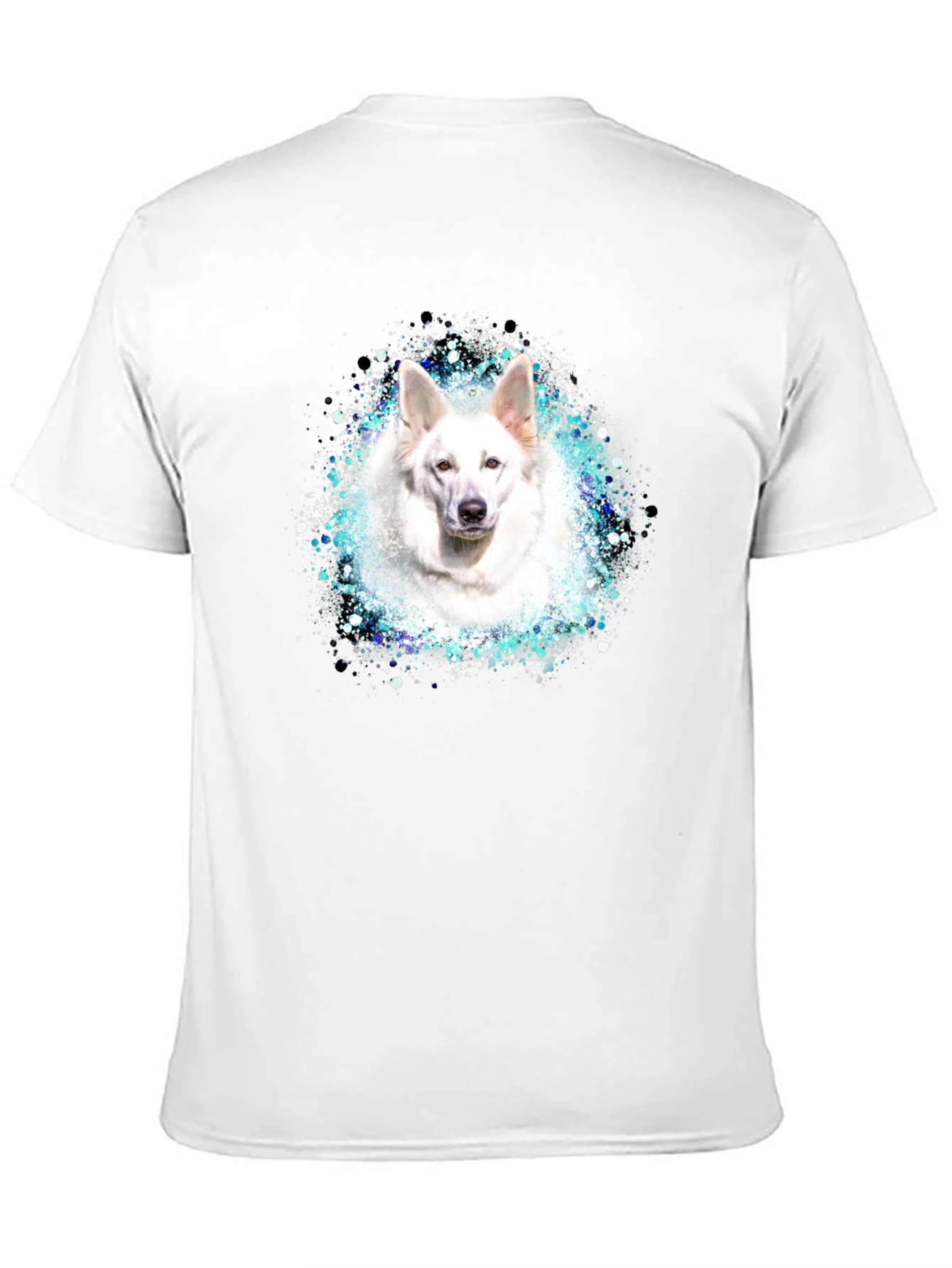 White Dog Graphic Tee - Stylish Unisex Black T-Shirt