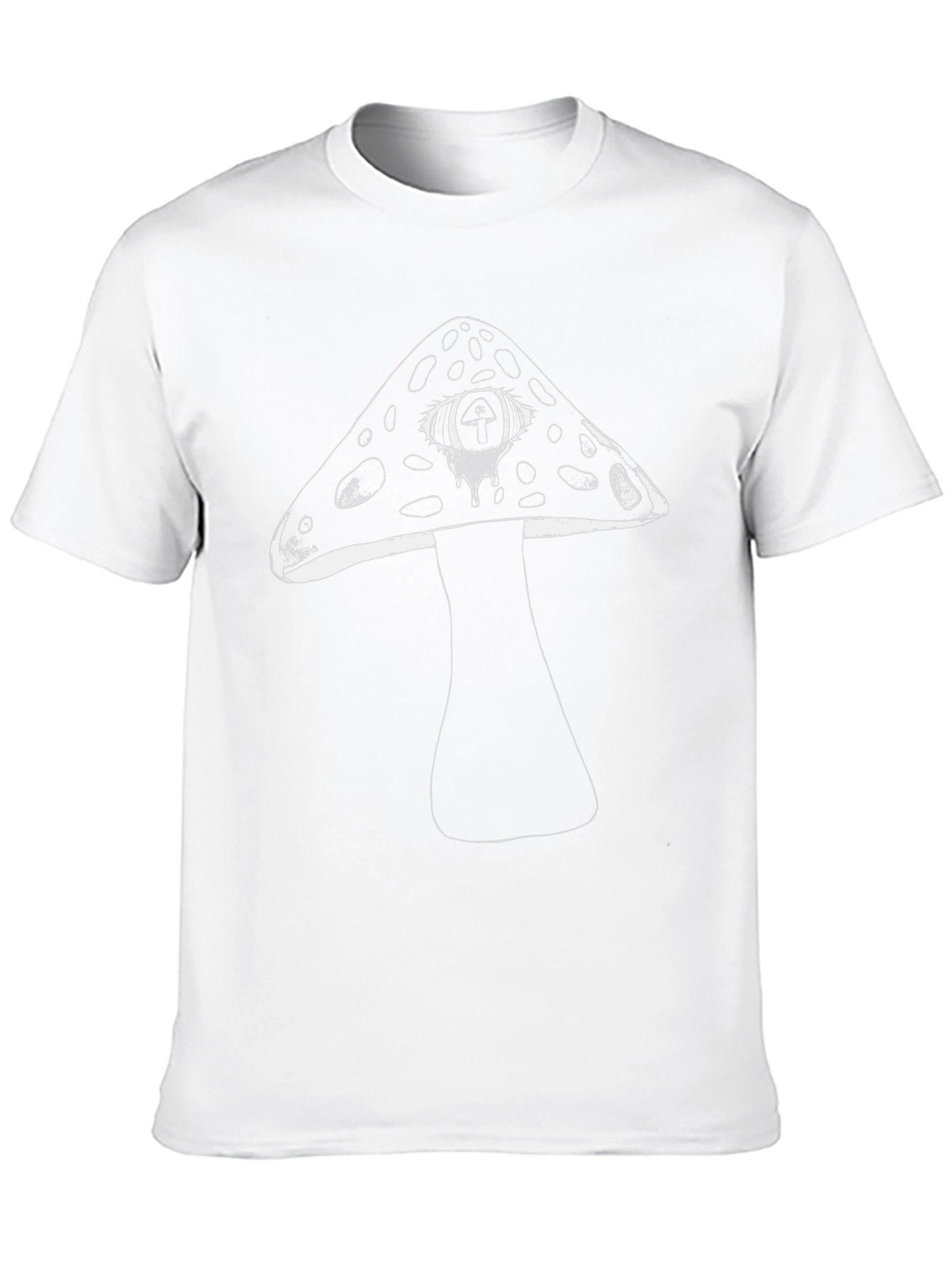 Mushroom Eye Graphic Tee - Unique Black T-Shirt