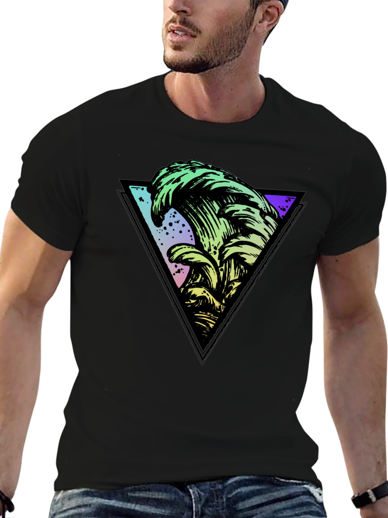 Retro Wave Triangle Graphic Tee