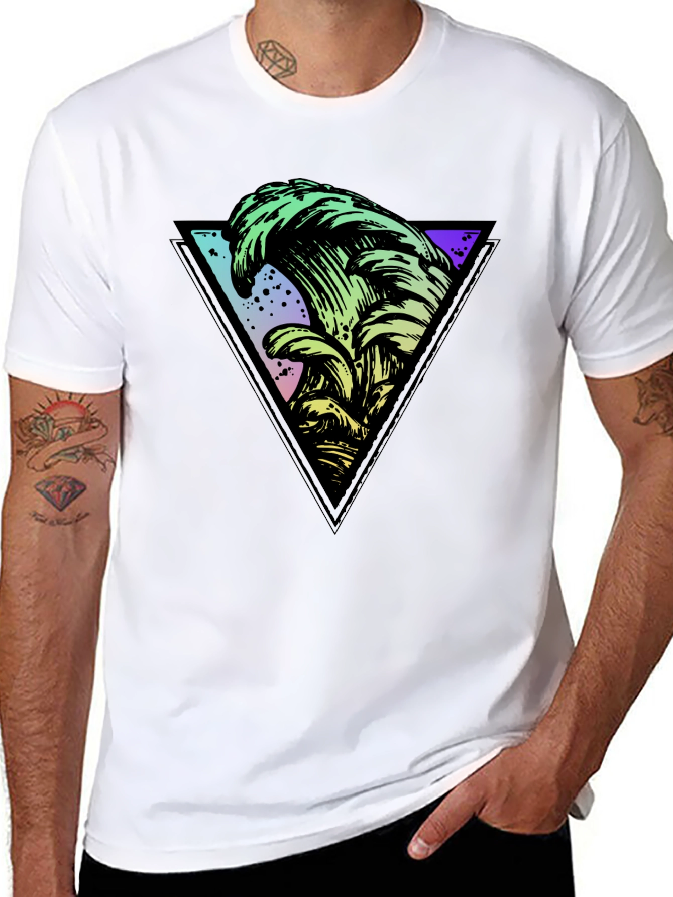 Retro Wave Triangle Graphic Tee