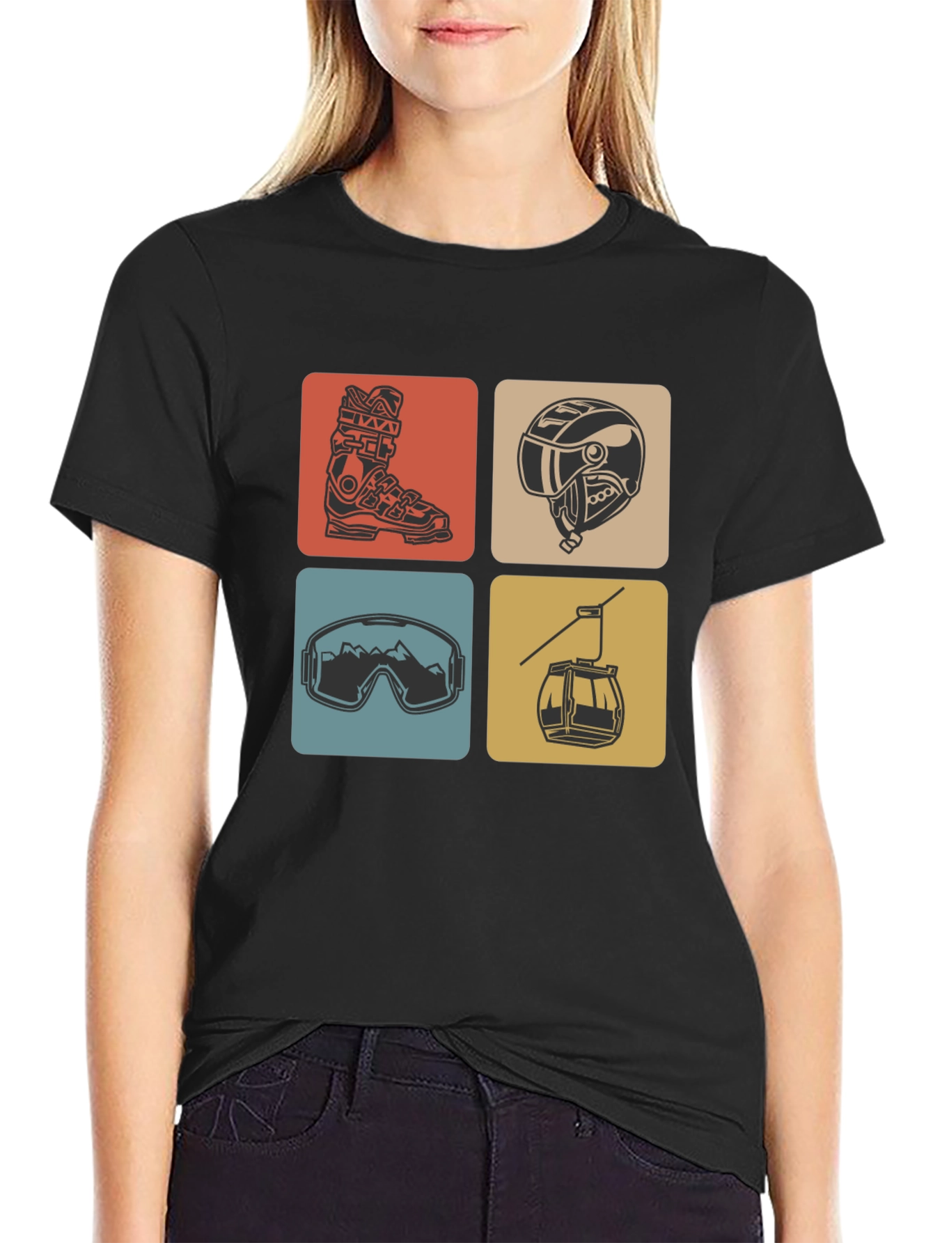 Skiing Icon T-Shirt - Stylish Winter Adventure Tee