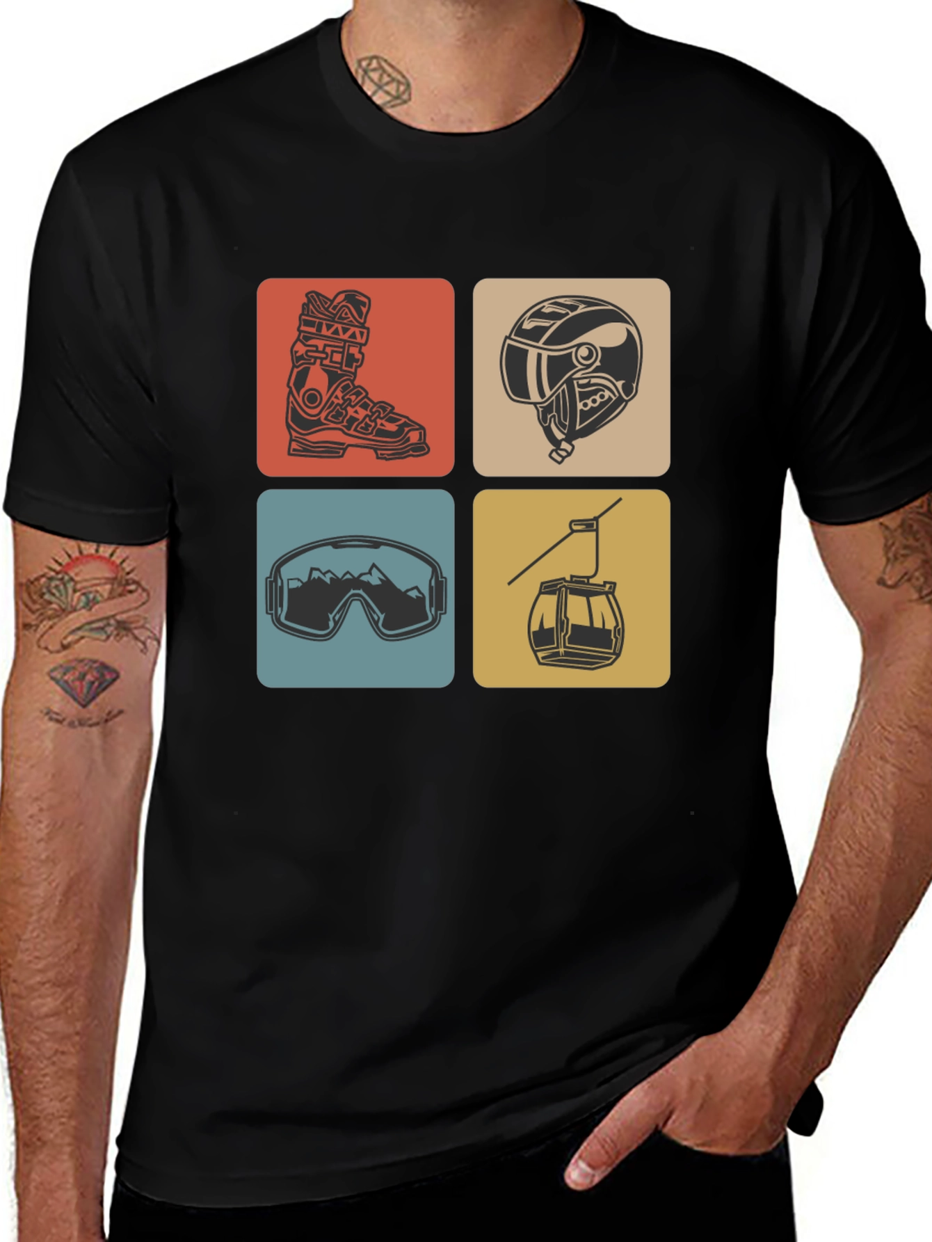 Skiing Icon T-Shirt - Stylish Winter Adventure Tee
