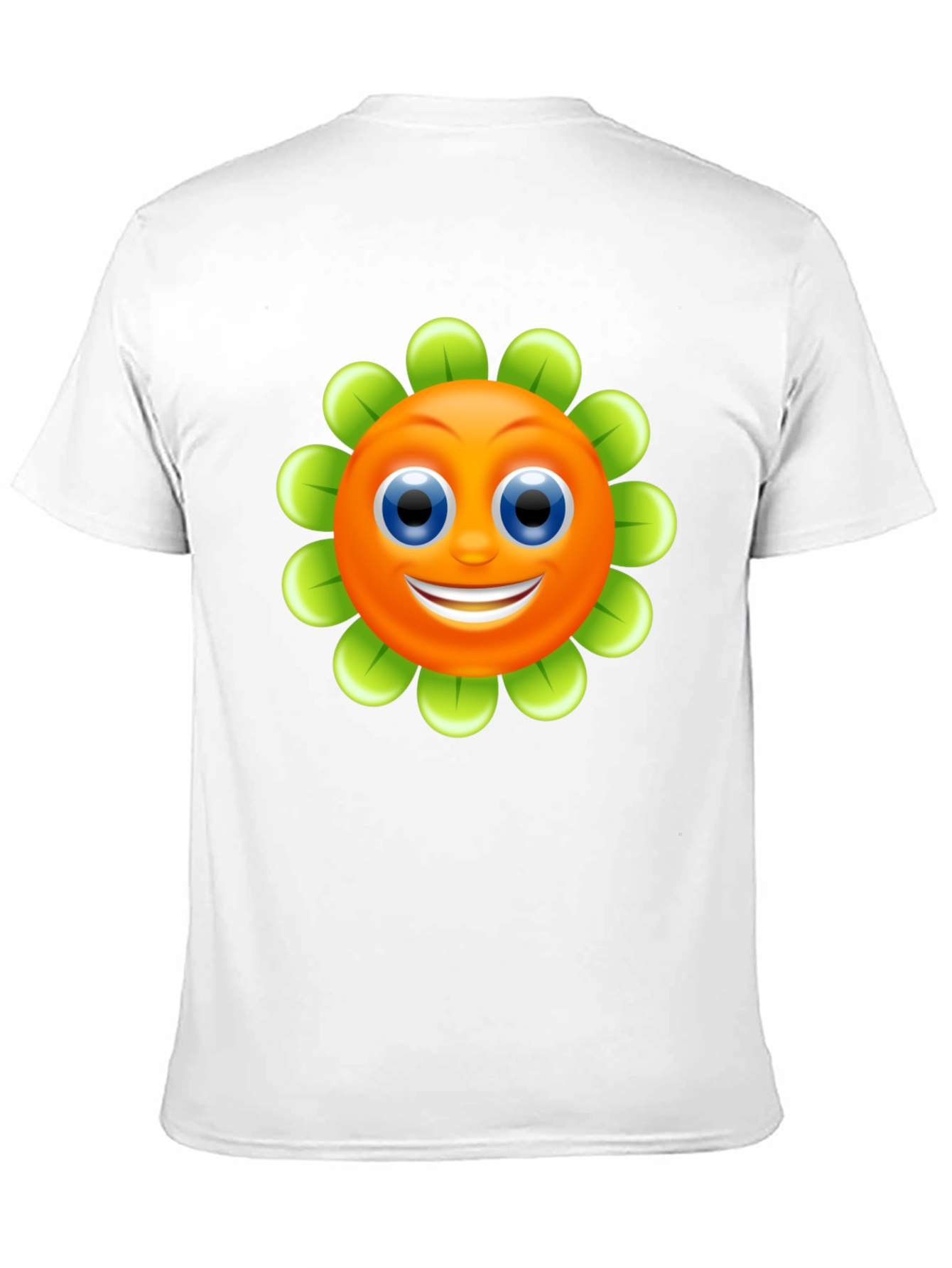 Smiling Flower Graphic Tee - Black Cotton Blend