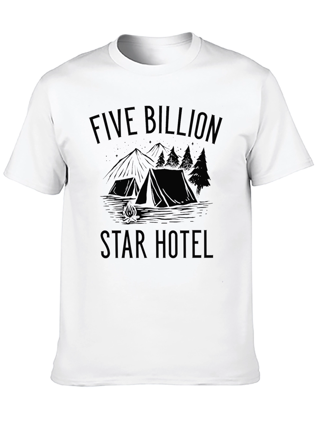 Five Billion Star Hotel Black Camping T-Shirt