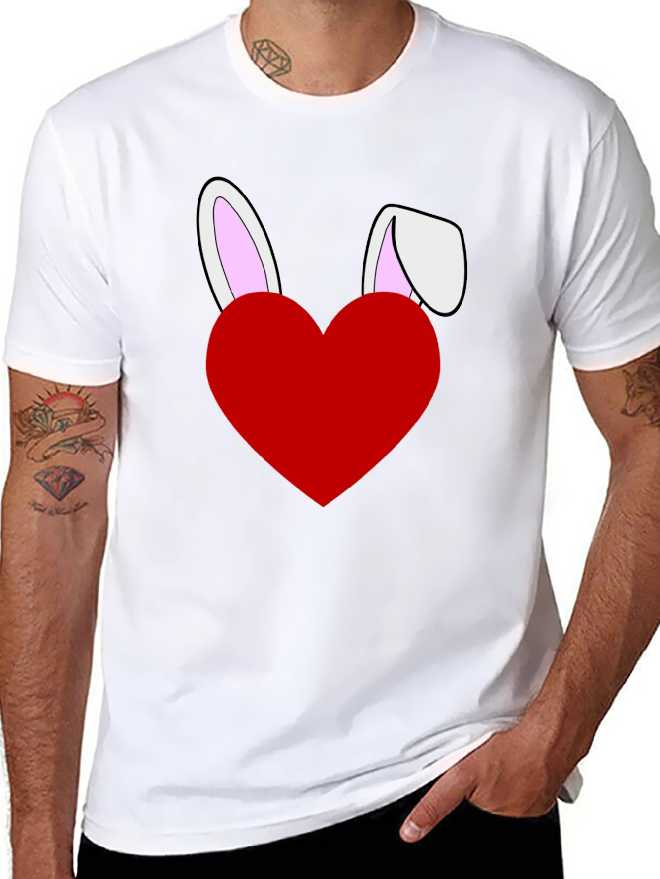 Bunny Heart Graphic Tee - Easter