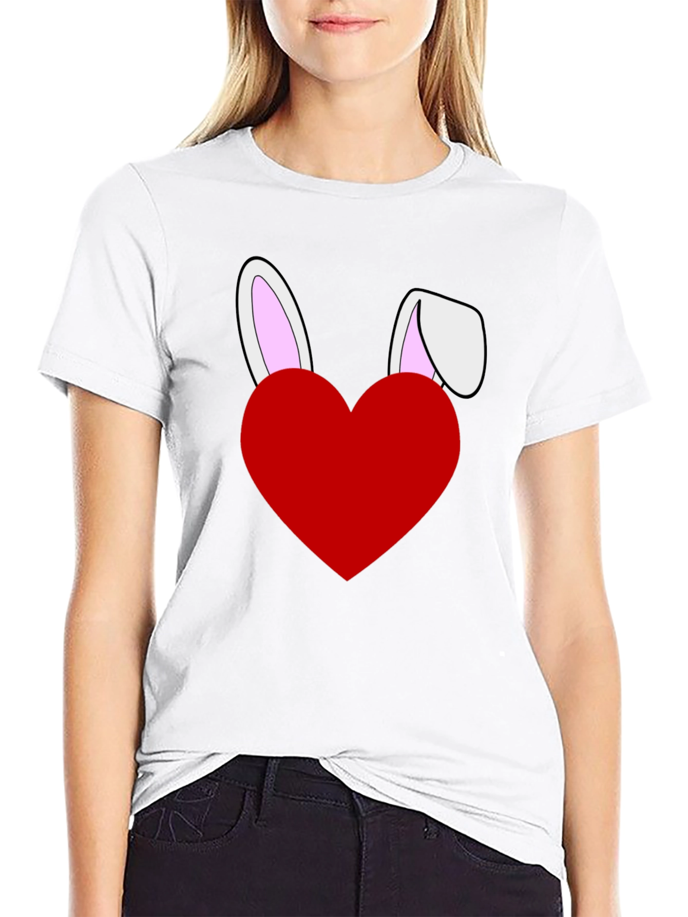 Bunny Heart Graphic Tee - Easter