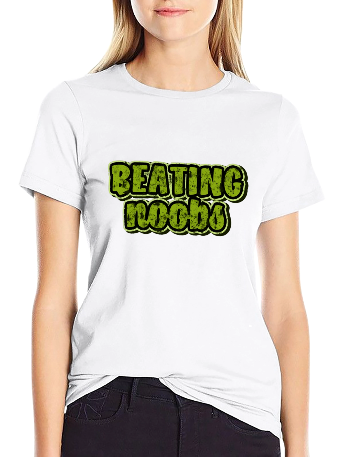 Beating Noobs Gamer T-Shirt - Black