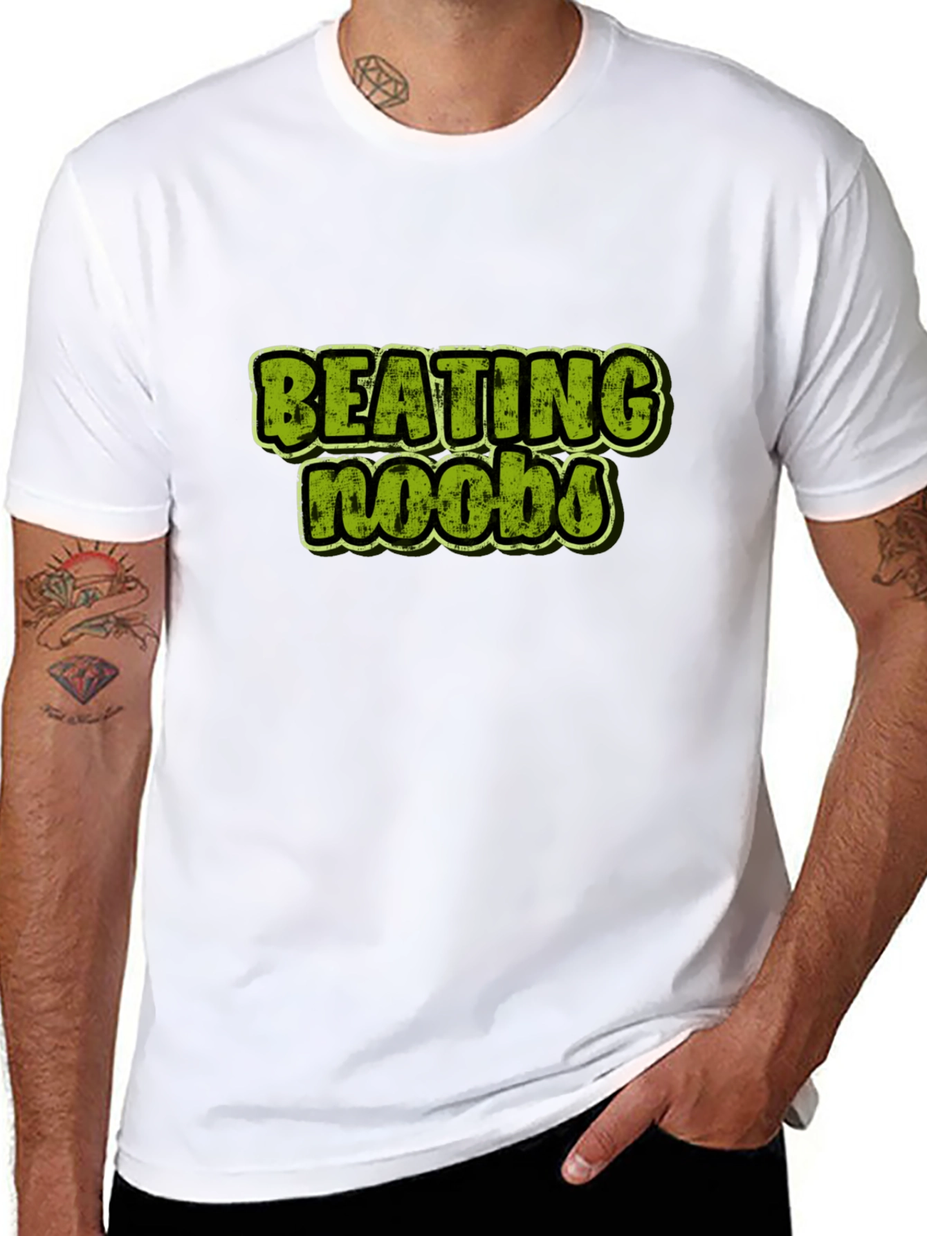 Beating Noobs Gamer T-Shirt - Black