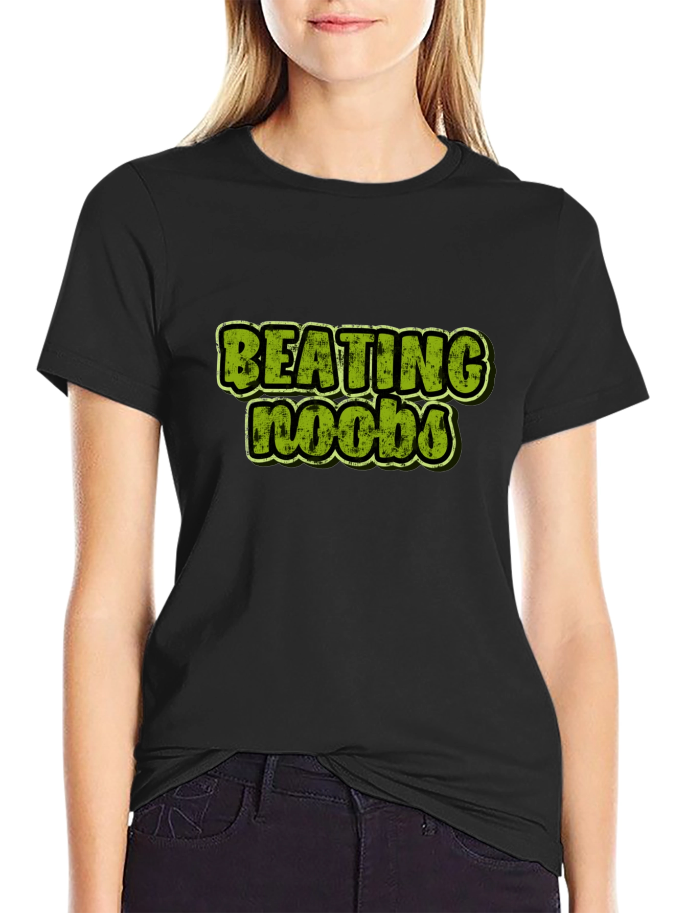 Beating Noobs Gamer T-Shirt - Black
