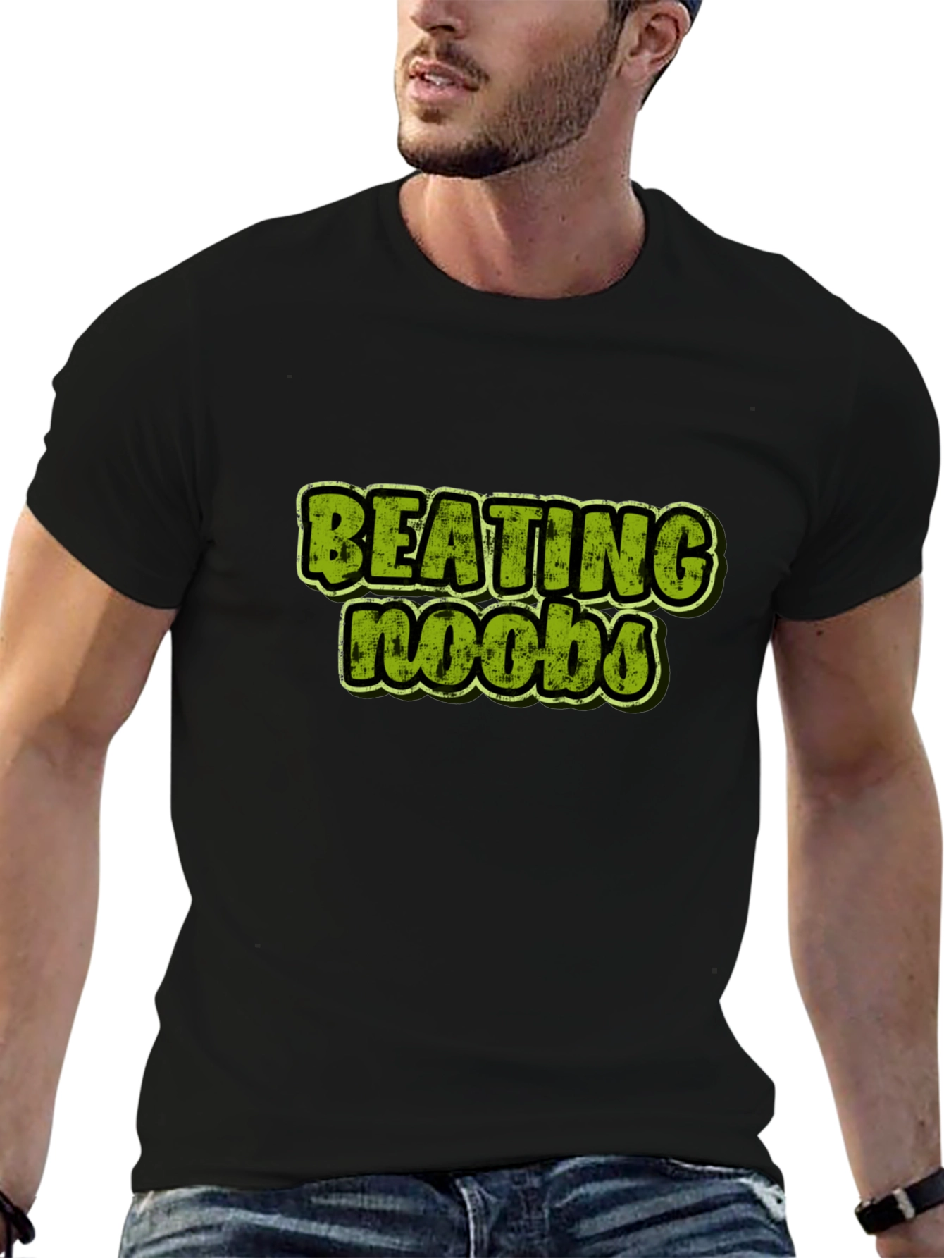 Beating Noobs Gamer T-Shirt - Black