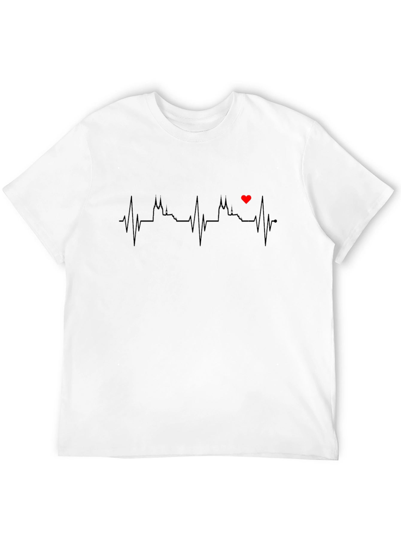 Heartbeat Cityscape Graphic Tee - Black