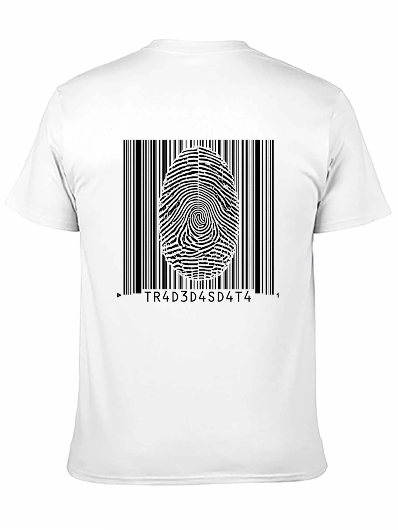 Barcode Fingerprint Graphic Tee - Tech Style Shirt