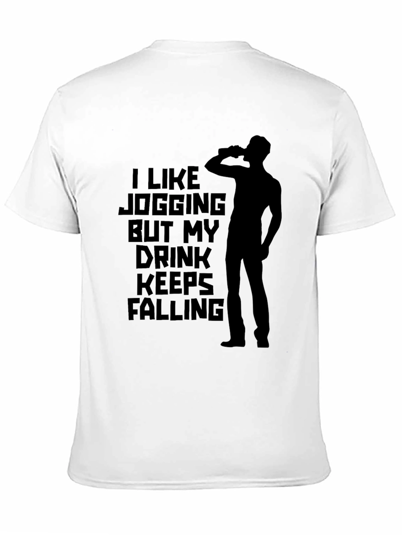 Funny Jogging Drink Mens Black Graphic T-Shirt