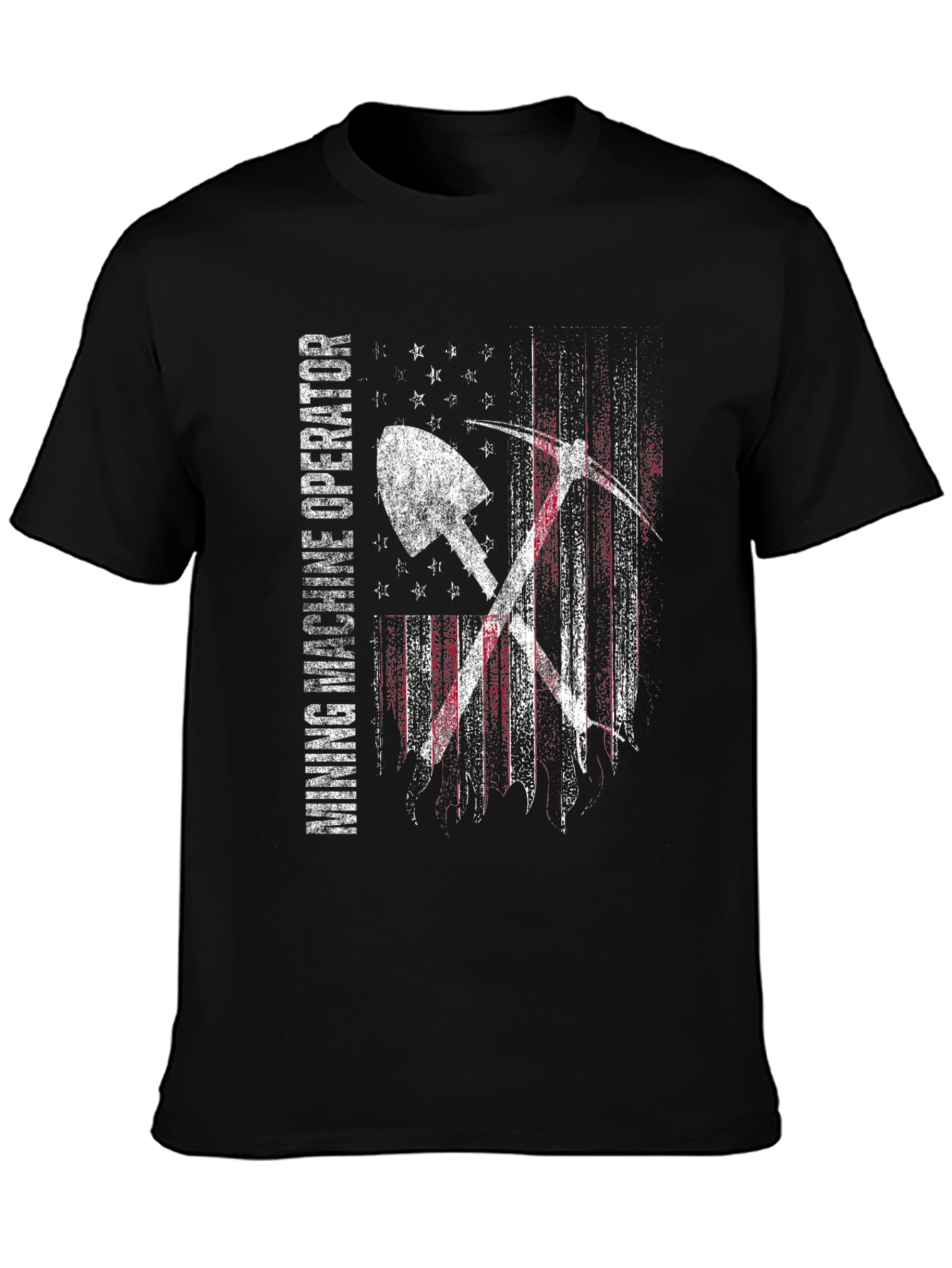 Mining Machine Operator USA Flag T-Shirt