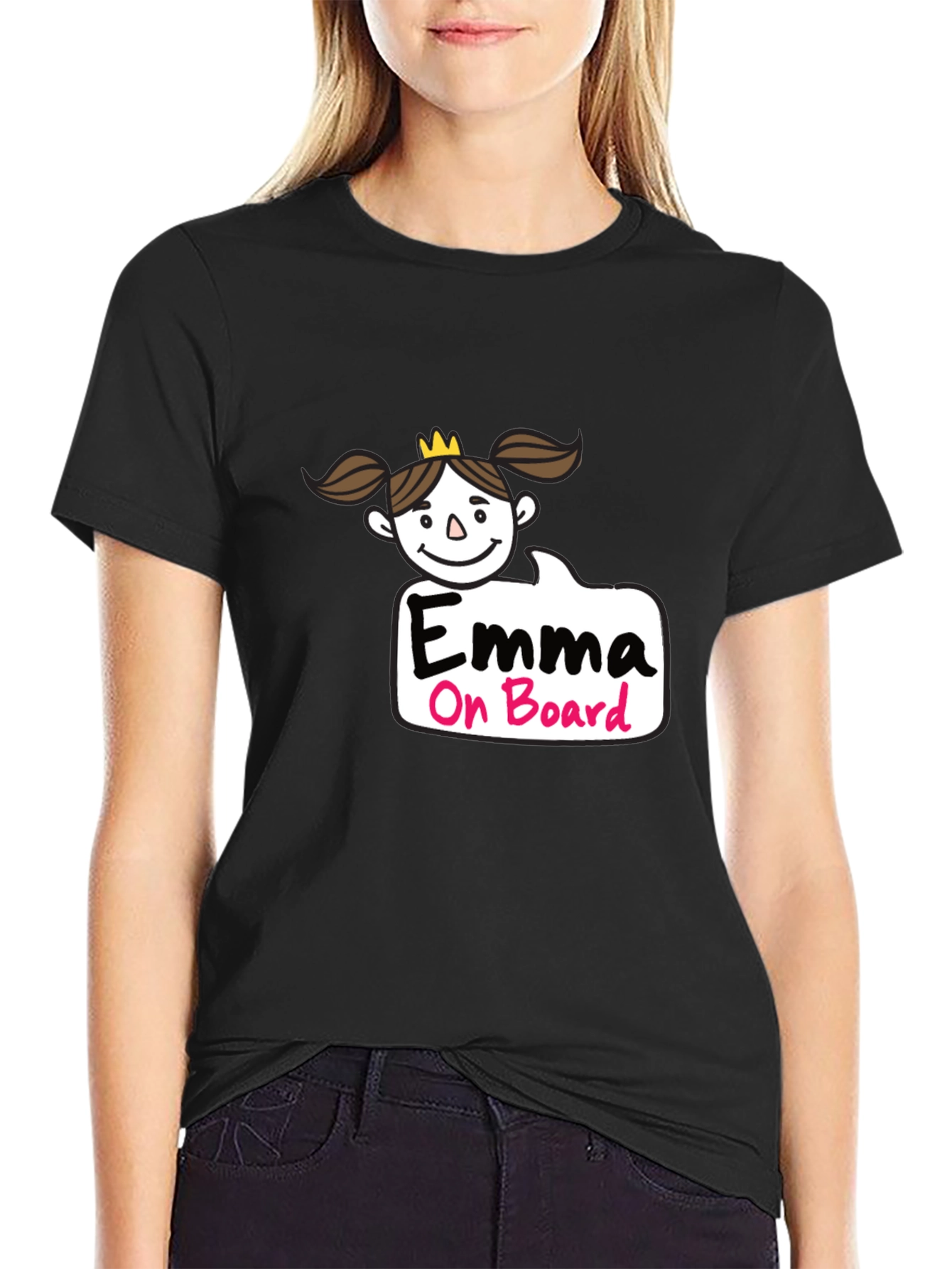 Emma On Board Black T-Shirt