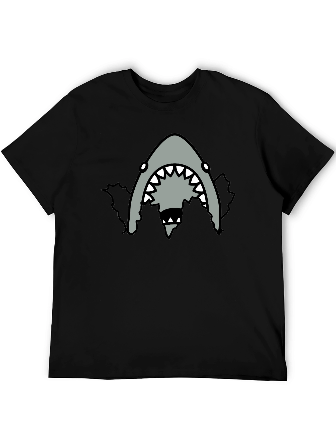 Mens Black Shark Graphic T-Shirt