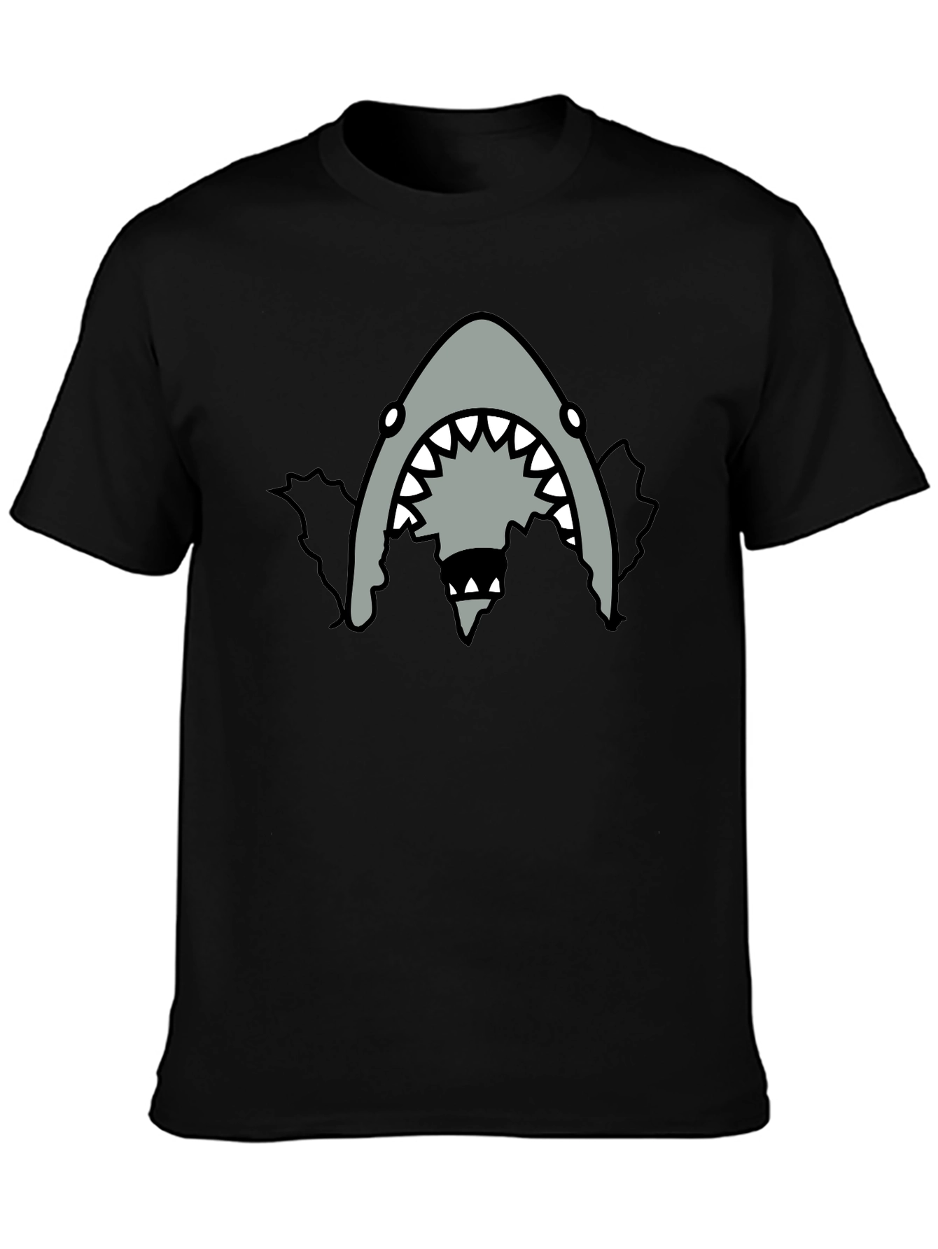 Mens Black Shark Graphic T-Shirt