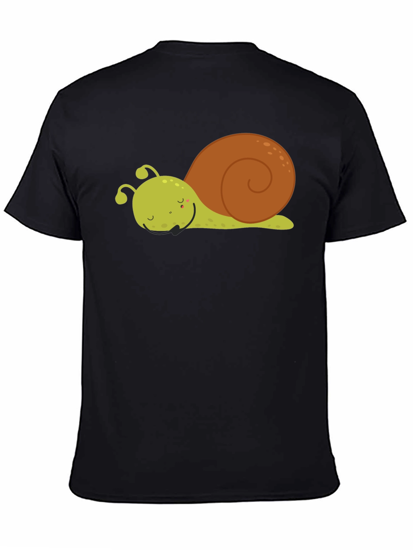 Cute Cartoon Snail Graphic Tee - Unisex Black T-Shirt