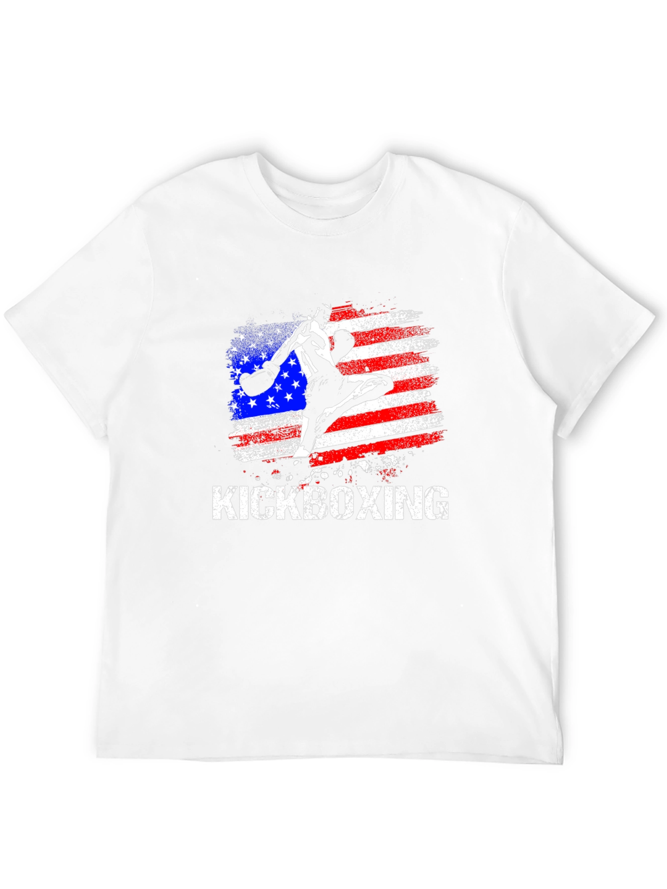 Kickboxing USA Flag Graphic Black T-Shirt