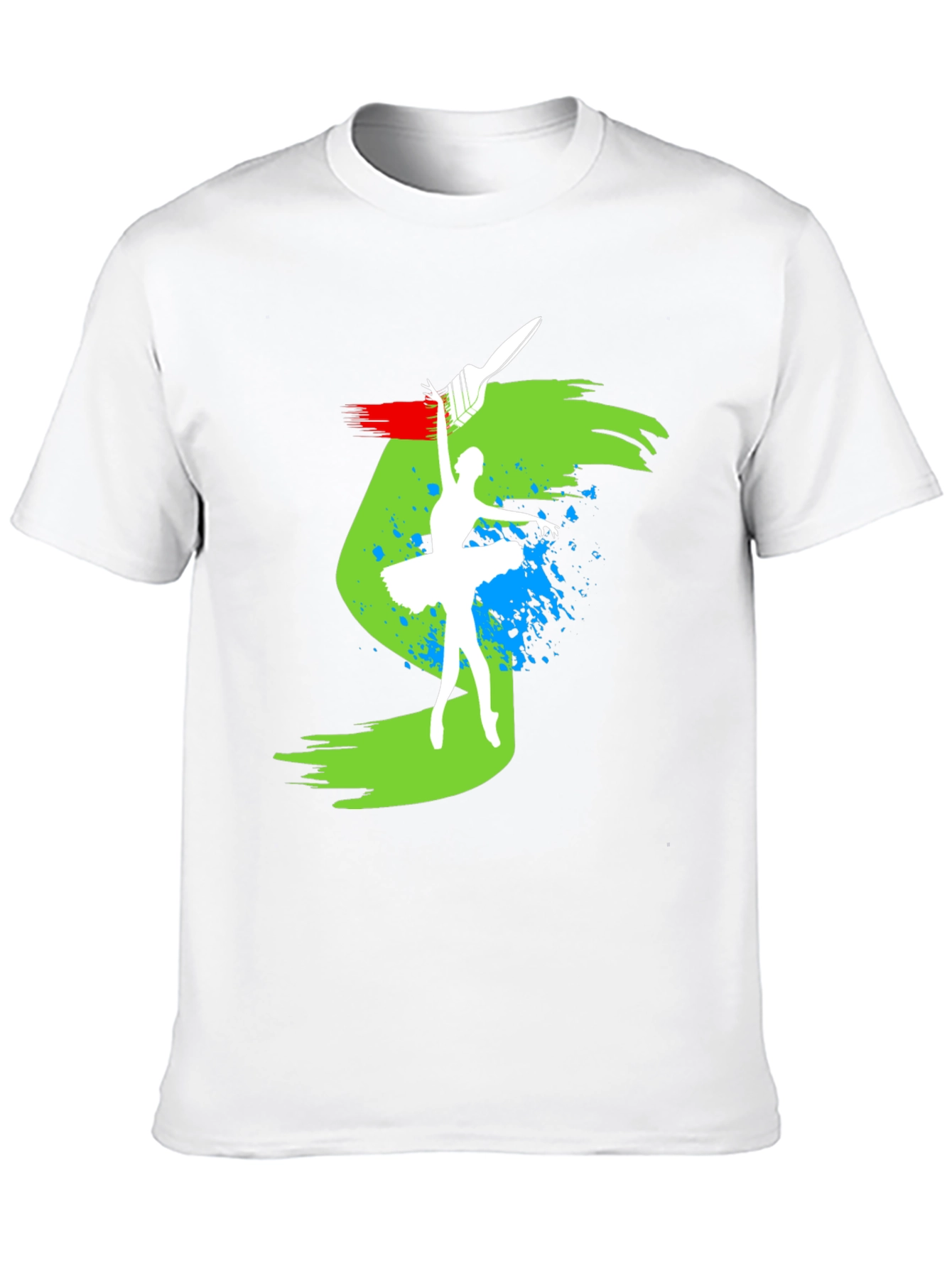 Ballerina Paint Stroke Graphic Black T-Shirt