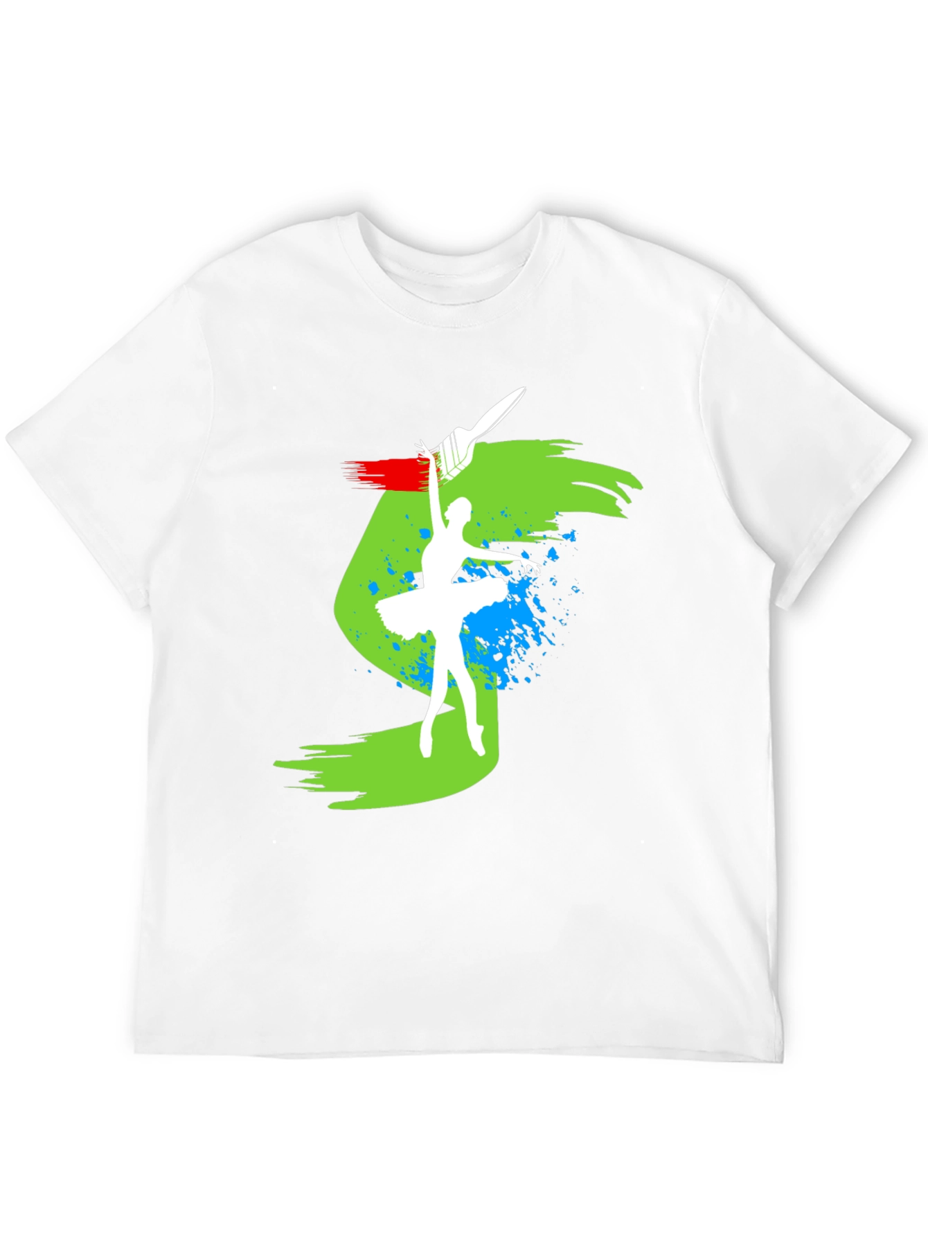 Ballerina Paint Stroke Graphic Black T-Shirt