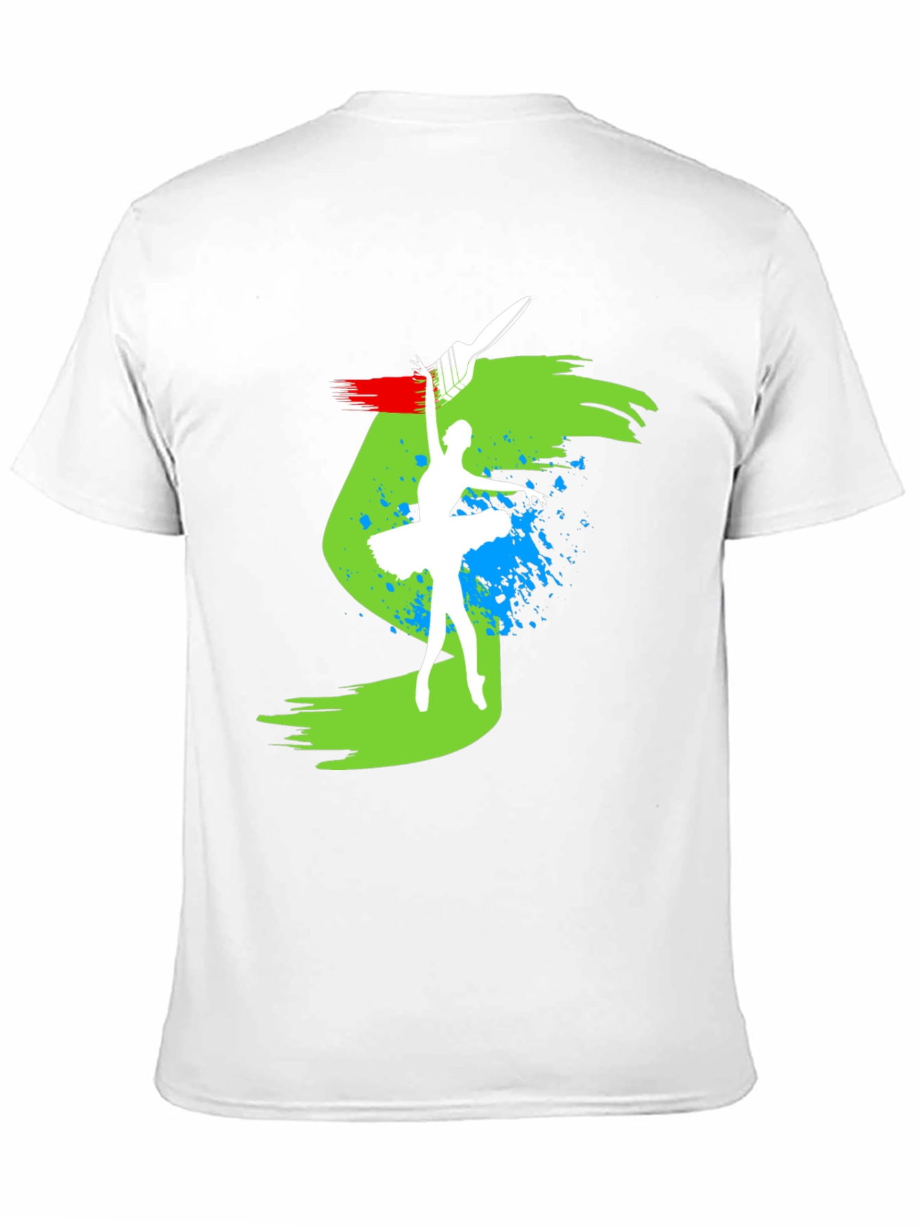 Ballerina Paint Stroke Graphic Black T-Shirt