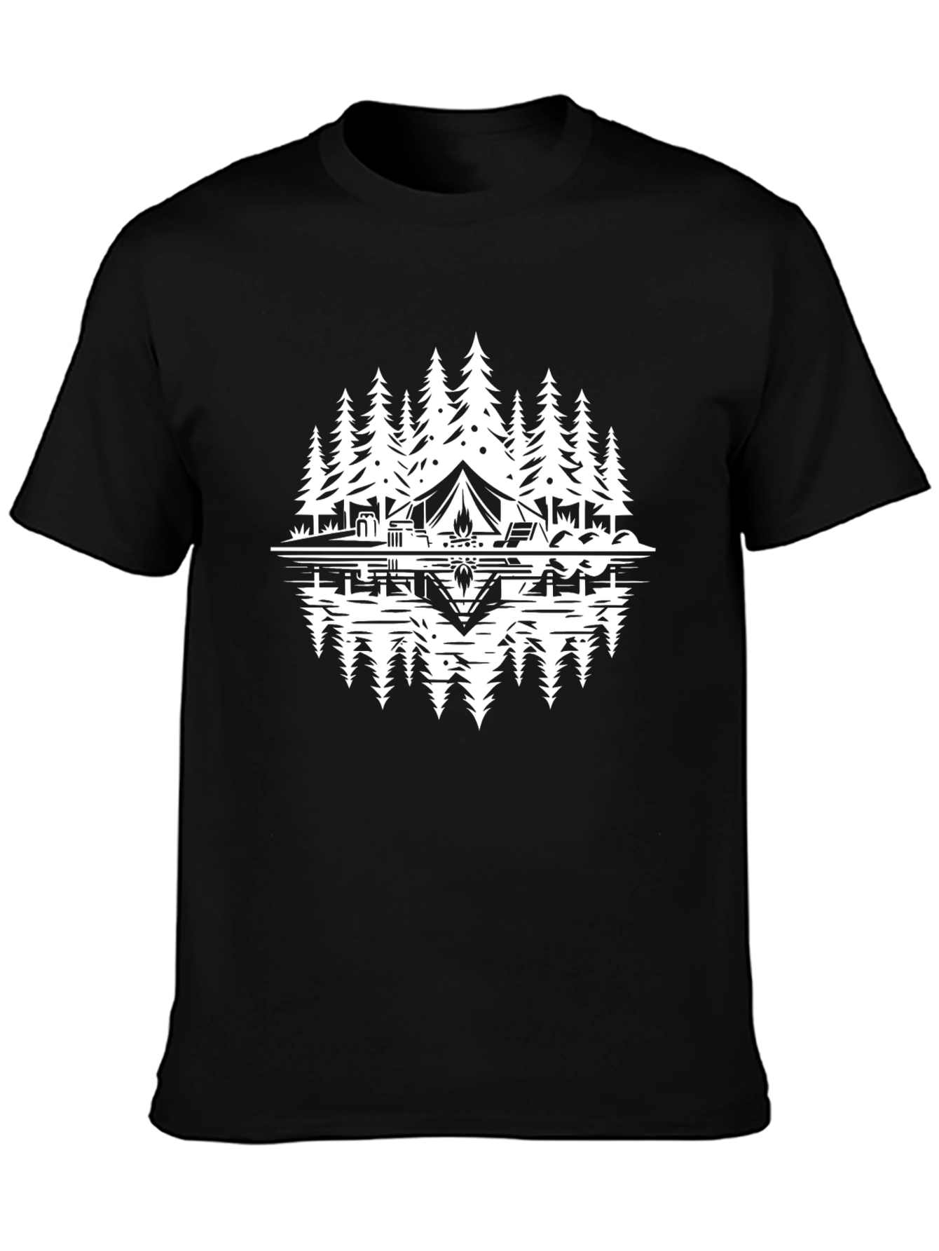Camping Scene Graphic Tee - Nature Lovers Shirt