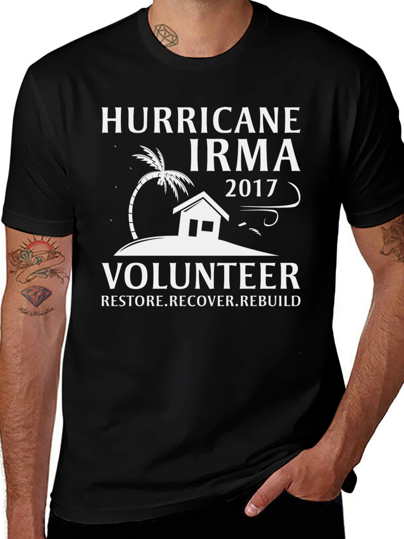 Hurricane Irma 2017 Volunteer T-Shirt Restore Recover Rebuild