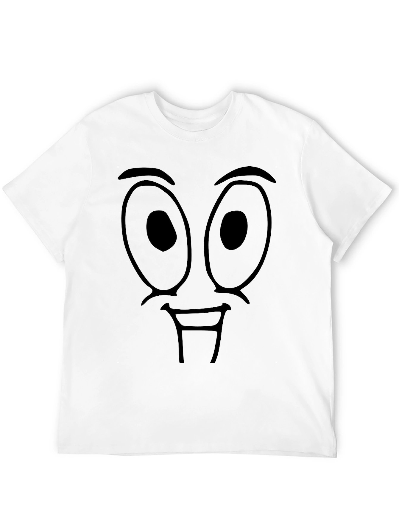 Funny Cartoon Face Black T-Shirt
